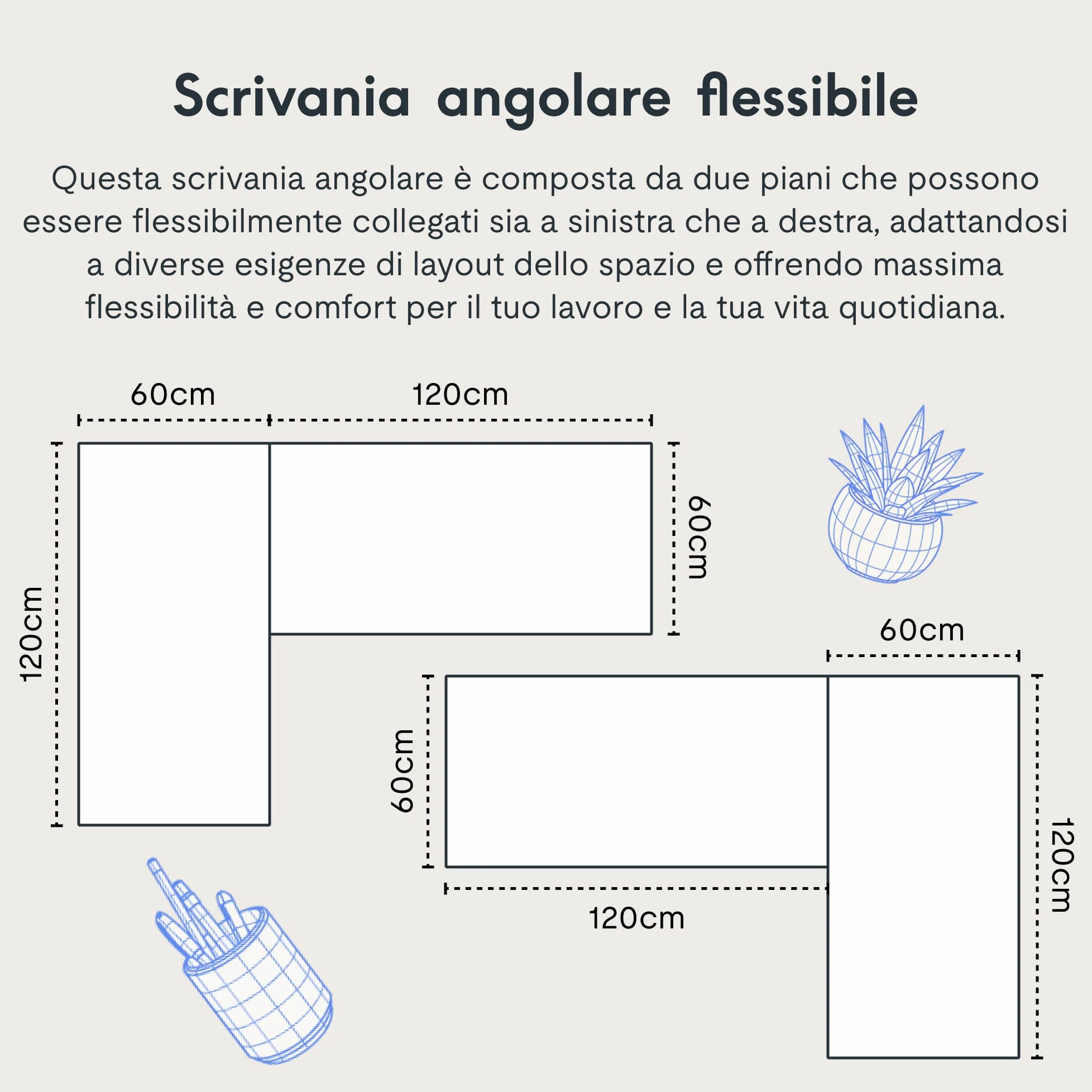 FLEXISPOT - Scrivania da ufficio angolare 180x120cm, tavolo a L con 3 piedi, scrivania elettrica regolabile in altezza con 4 pulsanti di memoria e sistema di sicurezza anti-collisione (Bianco)