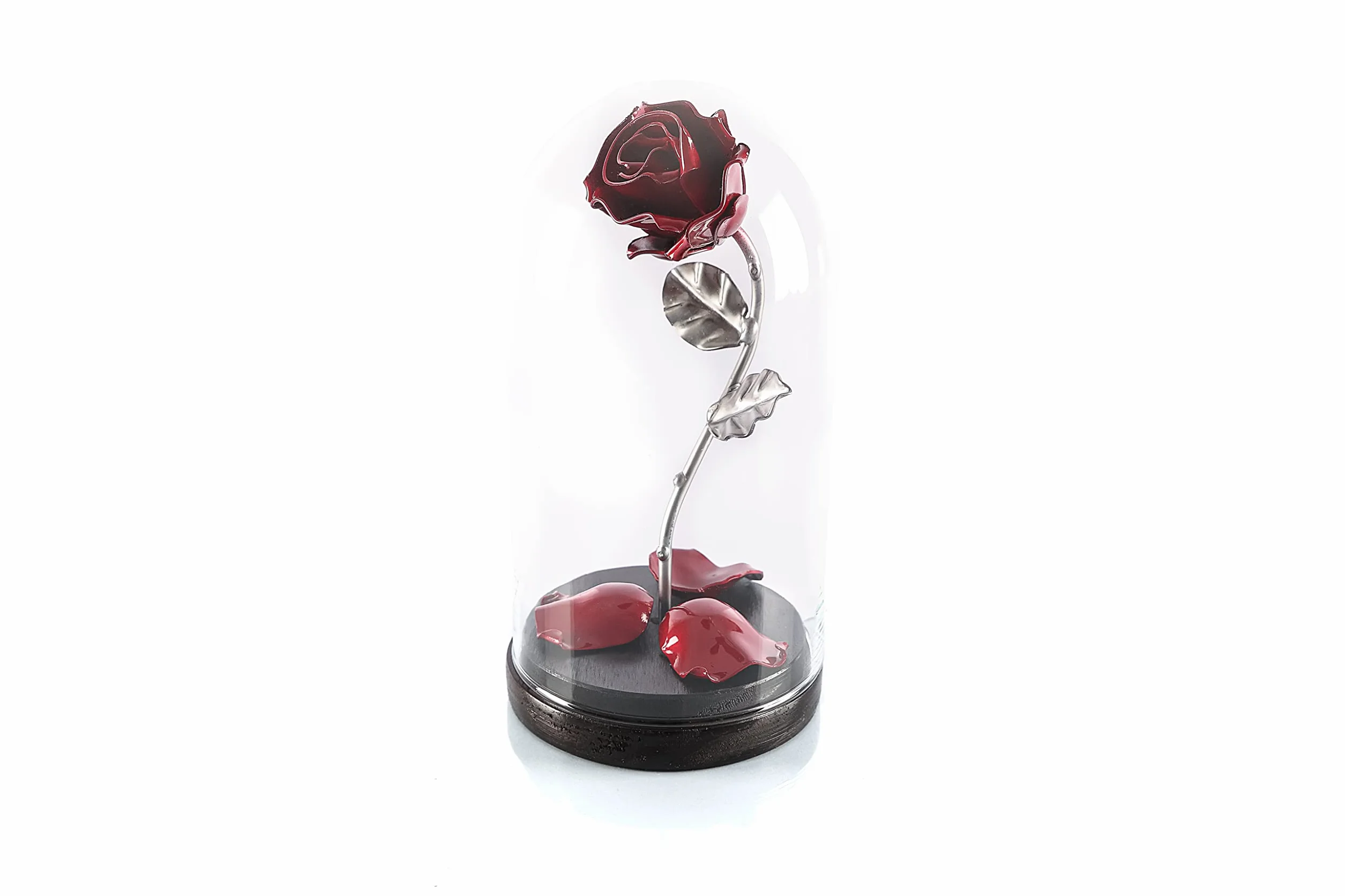 Forging Art Bcn Rosa Eterna Ferro Battuto La Bella e la Bestia Regalo Festa della mamma San Valentino Nozze di Ferro Rosso Argento