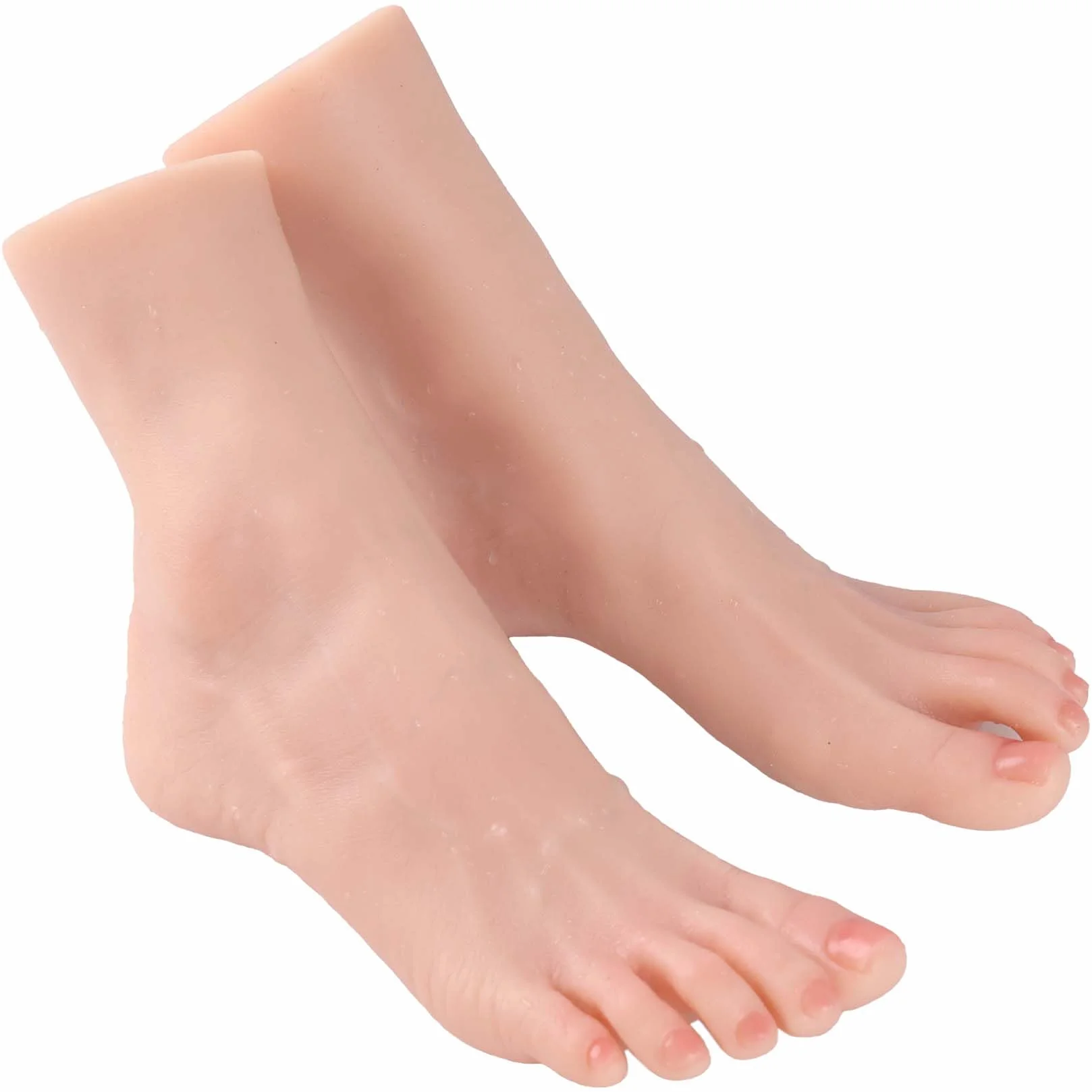 Manichino Piedi in Silicone Dimensione Reale Morbido Flessibile per Esposizione Scarpe Sandali Calze 1 Paio Piede Donna Avorio