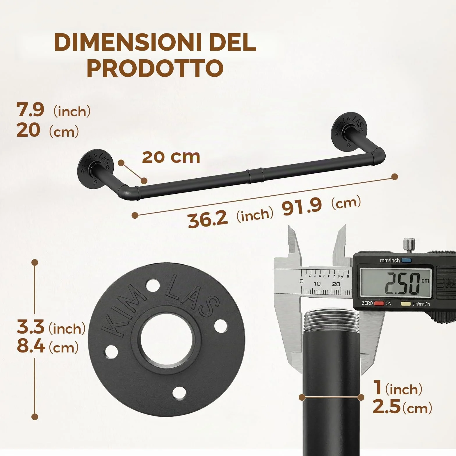 Bamworld Appendiabiti a Parete 2 Pezzo, Ganci per Cappotti in Metallo, Forma U Industriale, Nero
