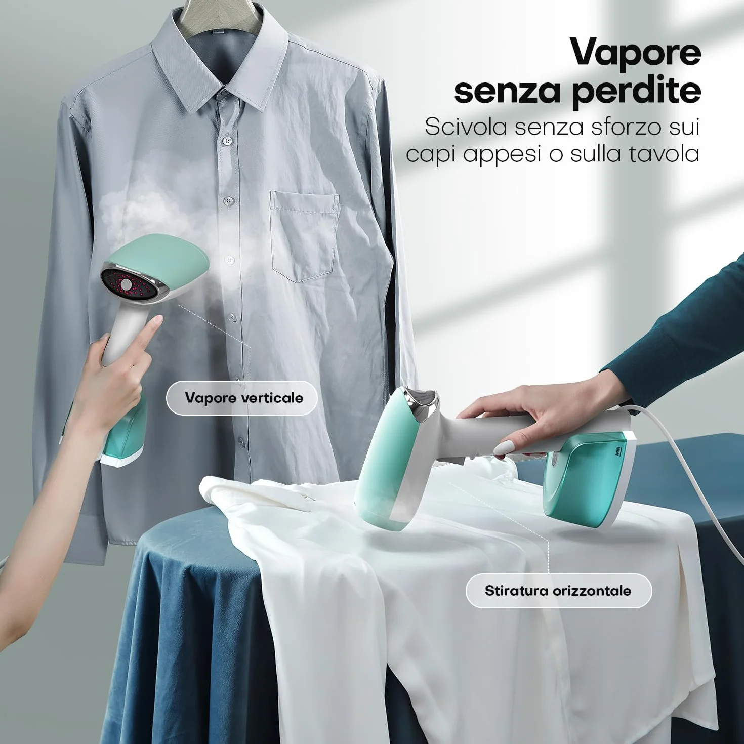 AROEVE Ferro da Stiro Verticale 1500W, Stiratore Verticale con Serbatoio 365ml, 2 Modalità Vapore, Vapore Continuo 30 g/min, Portatile per Casa
