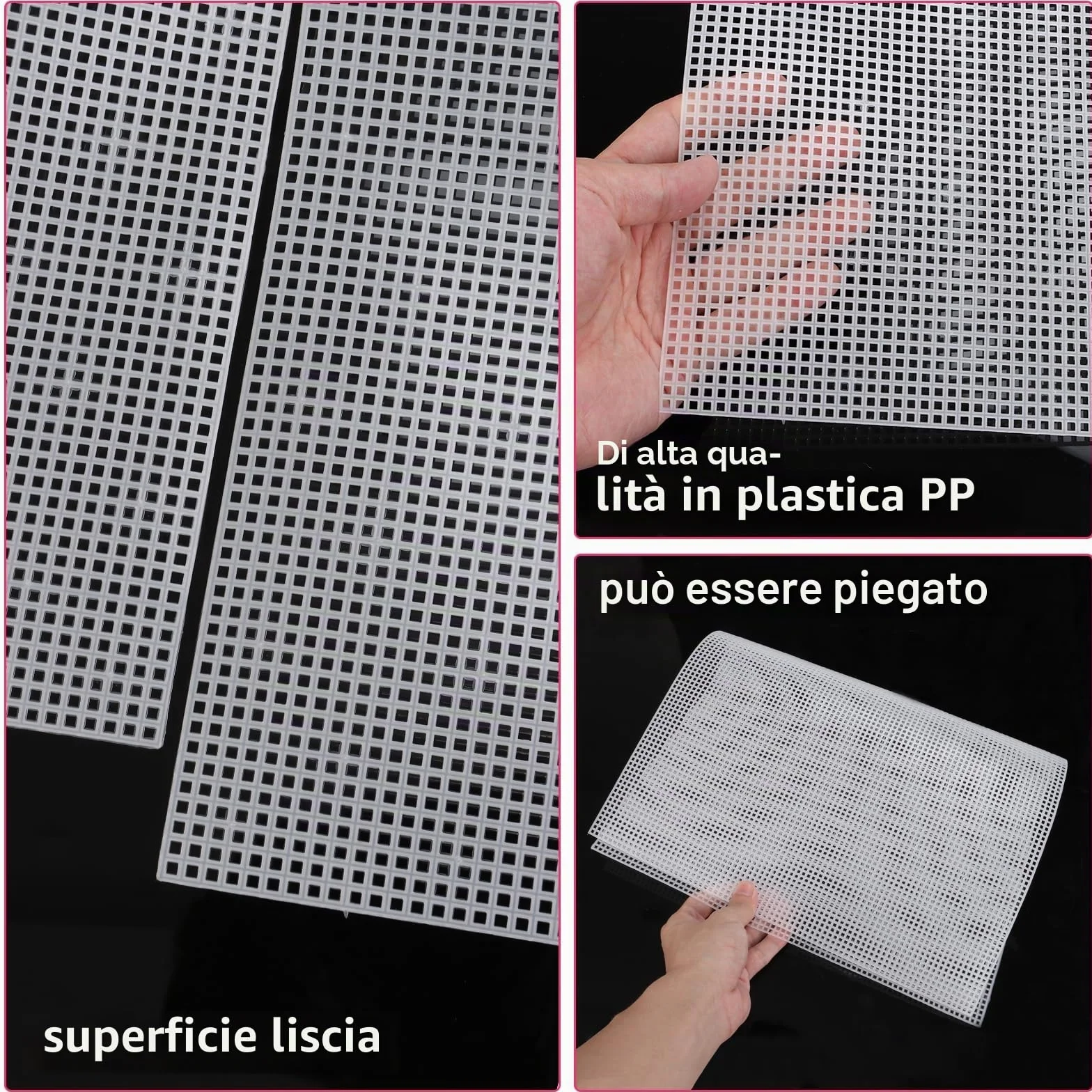 YOUNTHYE 12 Pezzi di griglia di plastica, Fogli di Tela di plastica a Rete 50 x 33 cm, Tela per Punto Croce, Tela per mezzopunto, griglia di plastica per Tela Forniture Fai da Te