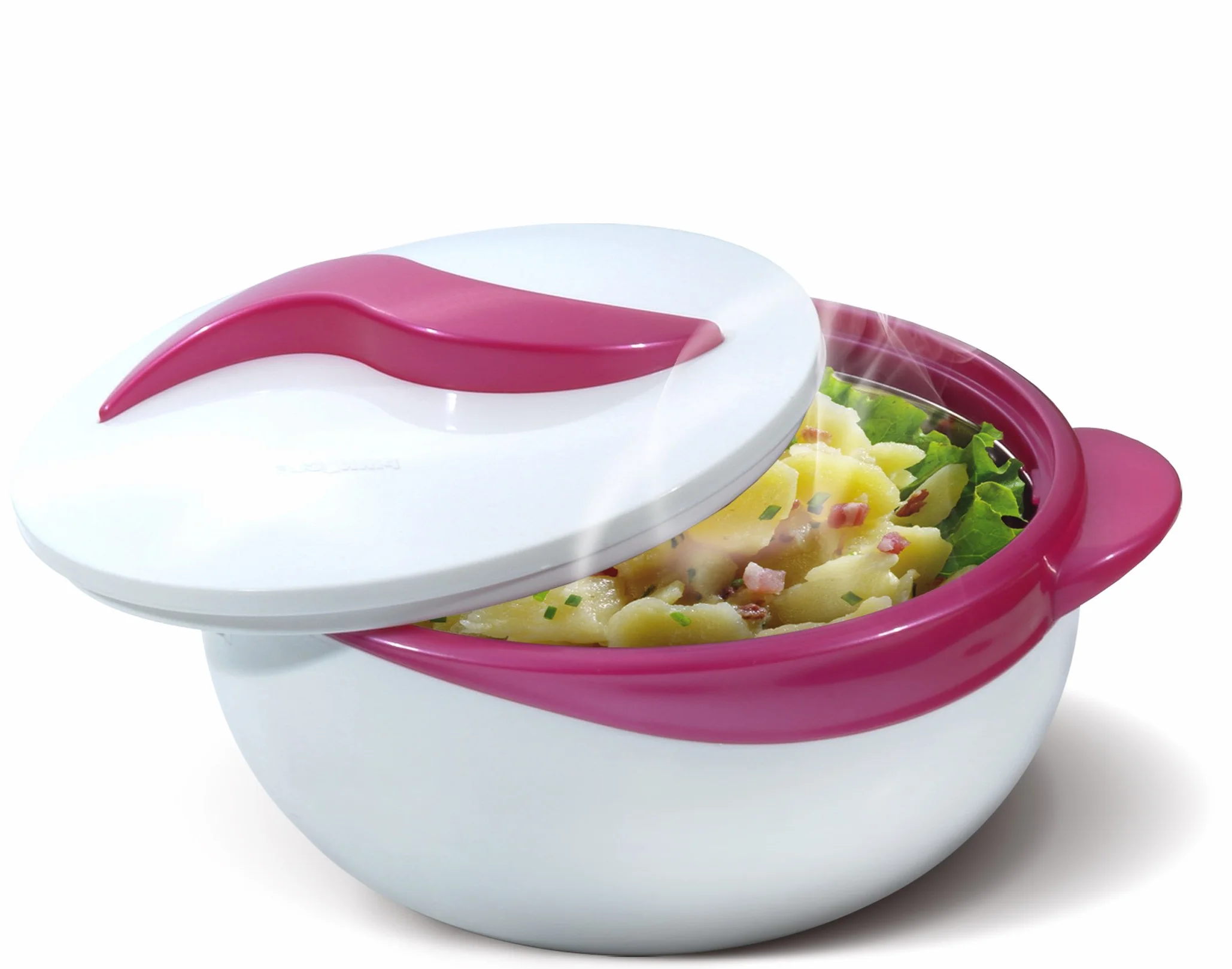 Pinnacle - Casseruola isolata con coperchio, 3 pezzi, set da 2,6/1,5/1 litro, pentola calda, fornello alimentare/raffreddatore, ciotola termica per zuppa/insalata, contenitore per alimenti caldi in