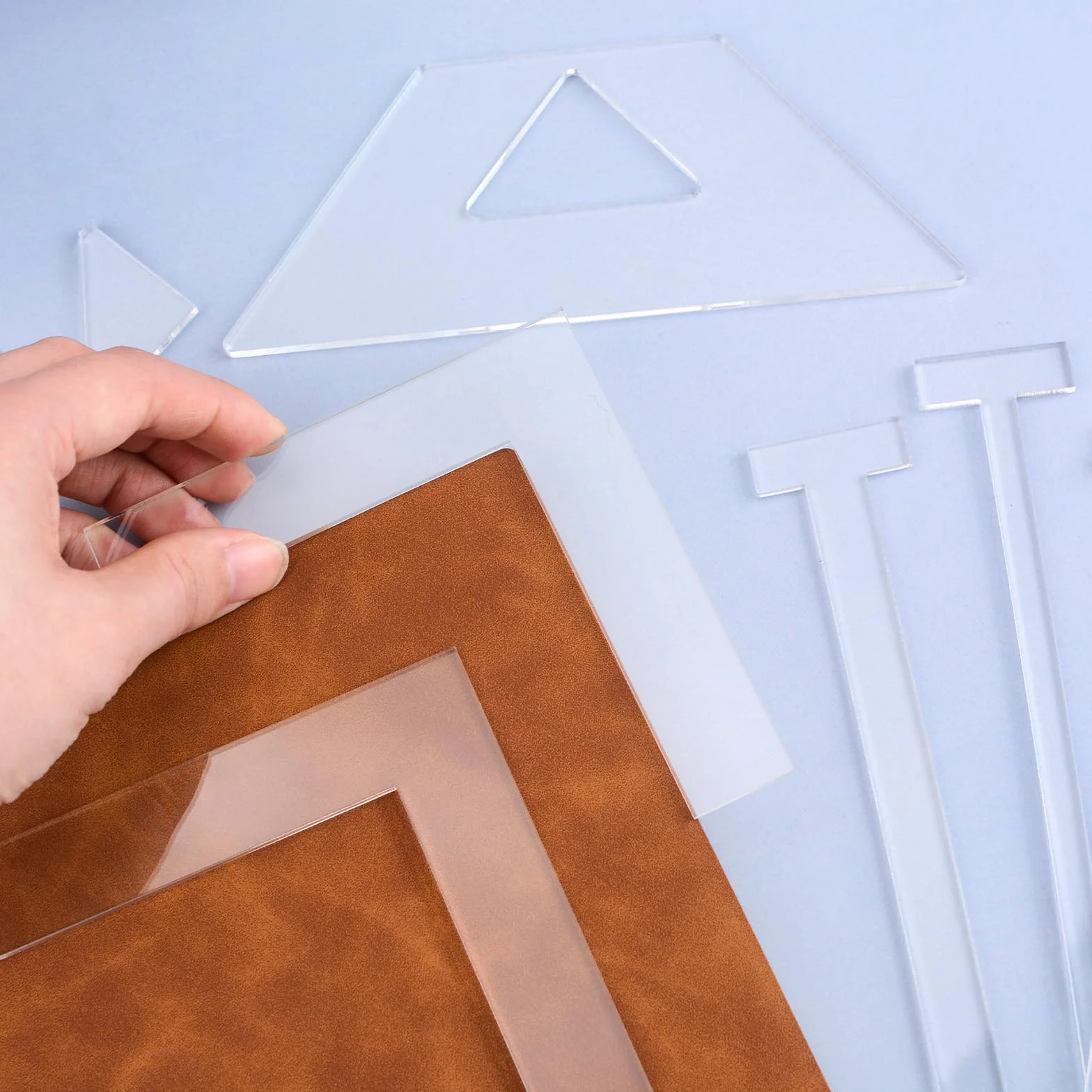 Kit di 6 righelli per rilegatura in acrilico multifunzione agenda album