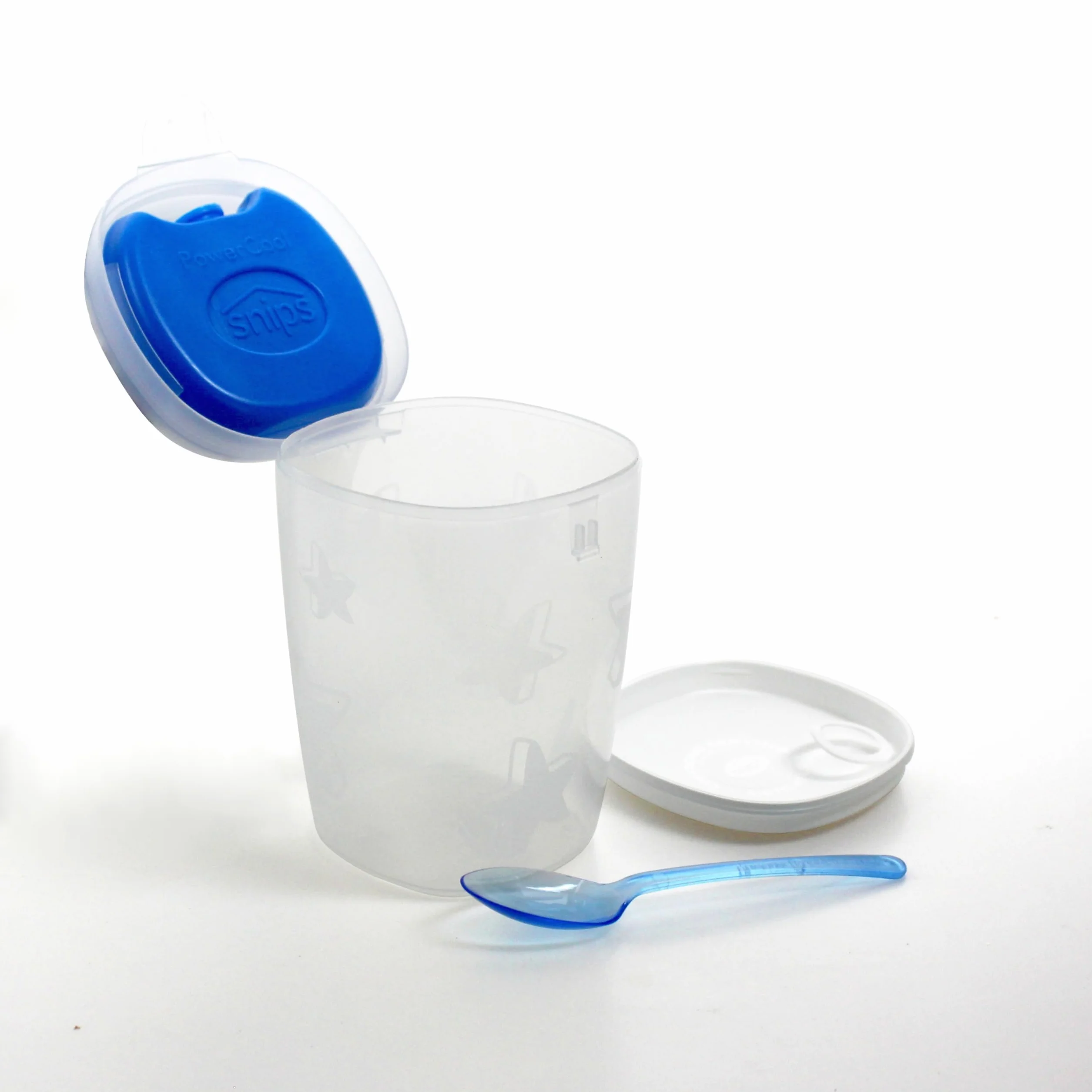 Snips Porta Yogurt Refrigerato con Cucchiaino, Lunch Box, 0,5 LT, Azzurro, Made in Italy, Bpa Free
