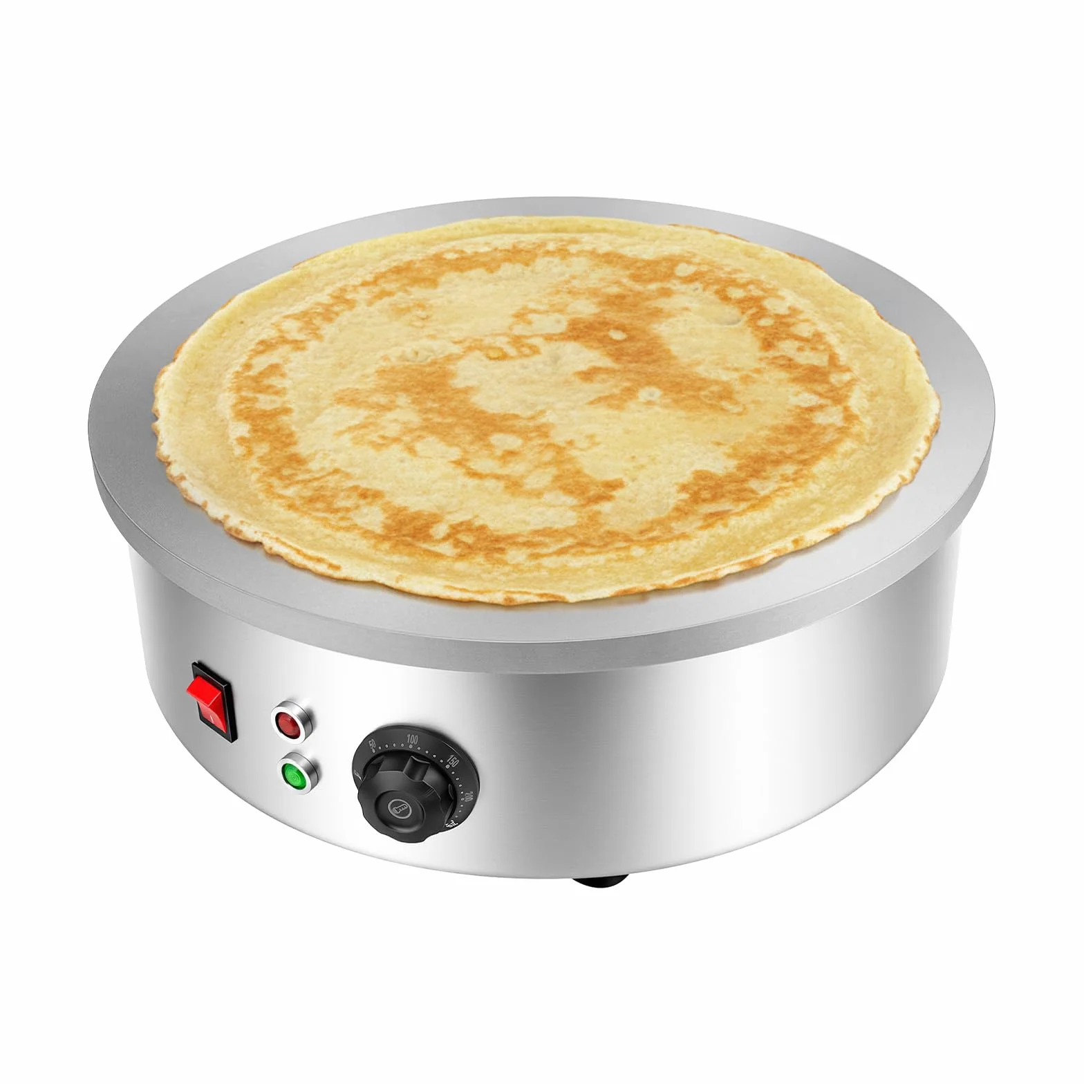 Crepiera Elettrica Professionale 45 cm Ghisa 3 kW Regolazione Temperatura 50–300 °C 220 V