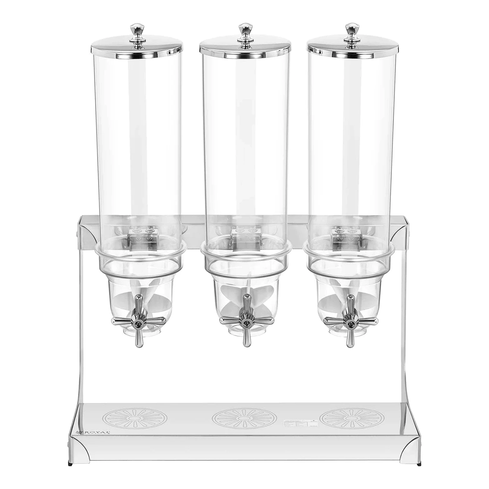 Royal Catering Dispenser per Cereali Distributore di Cereali RCCS-3.5LSS3 (3 x 3,5 litri, 3 contenitori, Acciaio inox)
