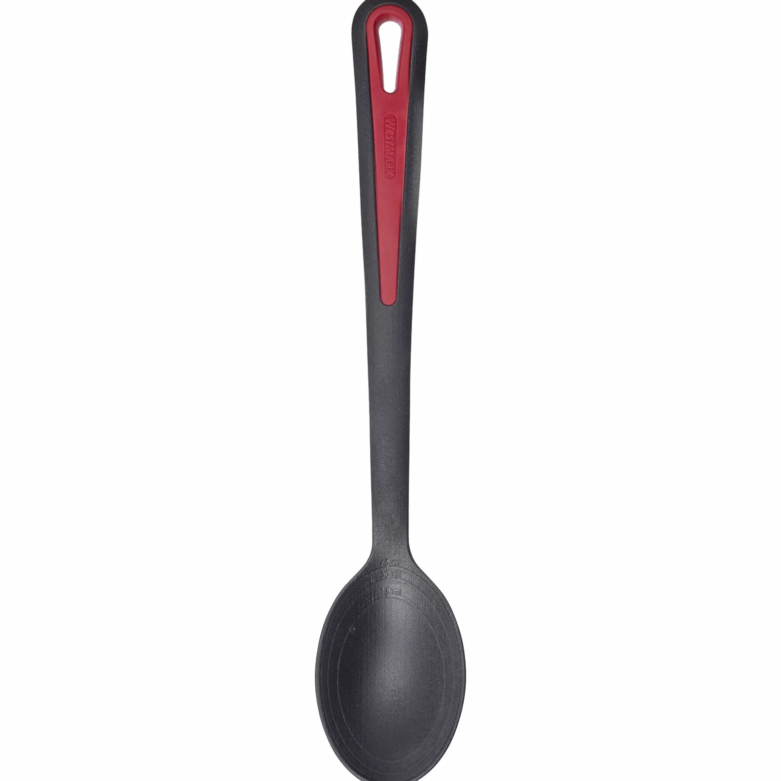 Westmark Gentle Plus 29612275 - Cucchiaio per verdure, resistente al calore fino a 270 °C / 518 °F, con testa extra profonda, scala interna: 15, 30 e 45 ml, in plastica, colore: Nero