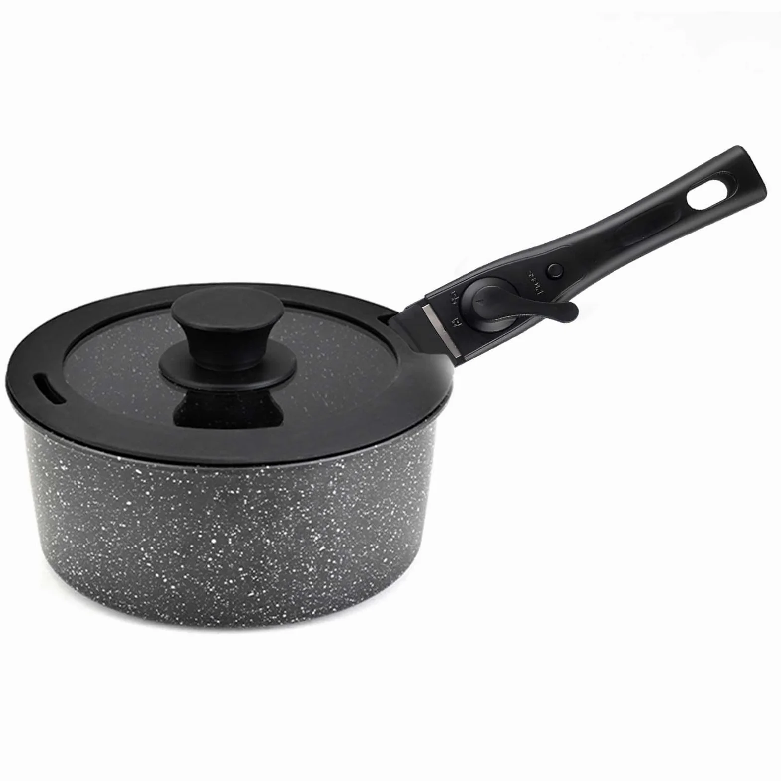 Set di pentole e padelle, 5 pezzi, set di pentole e padelle antiaderenti con coperchio manico staccabile, set di pentole da cucina a induzione per tutti i tipi di piano cottura