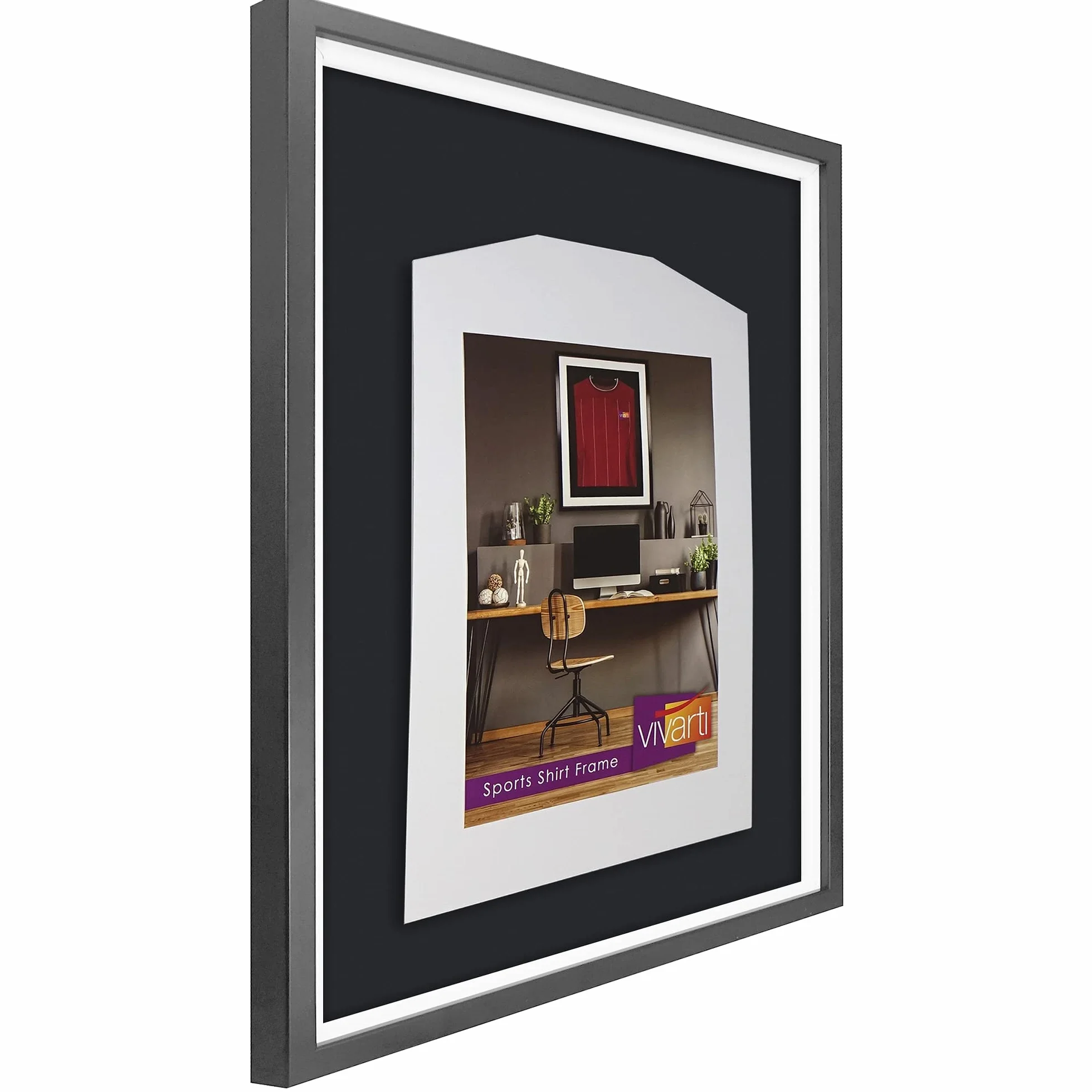 Vivarti Espositore per maglietta sportiva fai da te 50 x 70 cm cornice argentata Junior