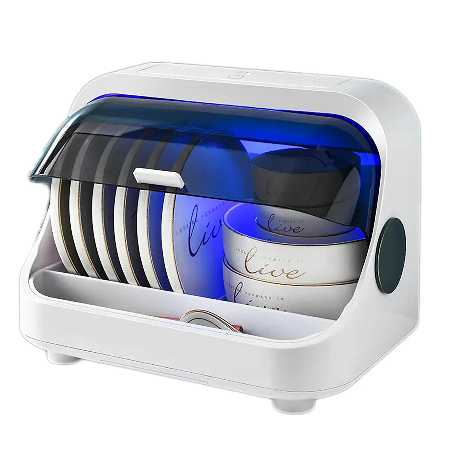 Armadietto per la pulizia UV, capacità di pulizia del 99,9%, ricaricabile tramite USB, multifunzione, per la disinfezione delle stoviglie, perfetto per casa, cucina, ufficio, salone, piastra di
