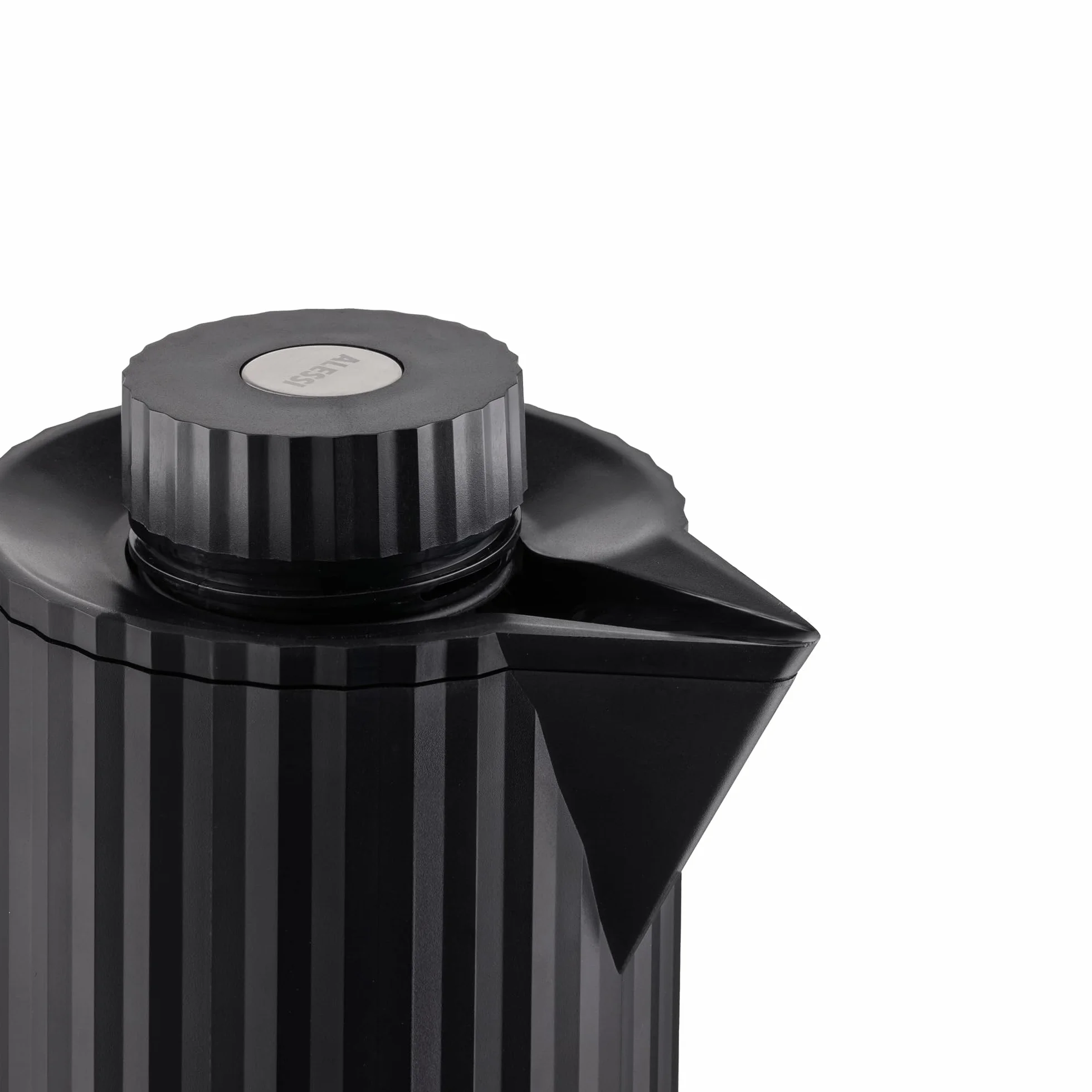 Alessi Plissé MDL12 B - Caraffa Termoisolante di Design con Vetro Termico Interno a Doppia Parete, in Resina Termoplastica, 100 cl, Nero
