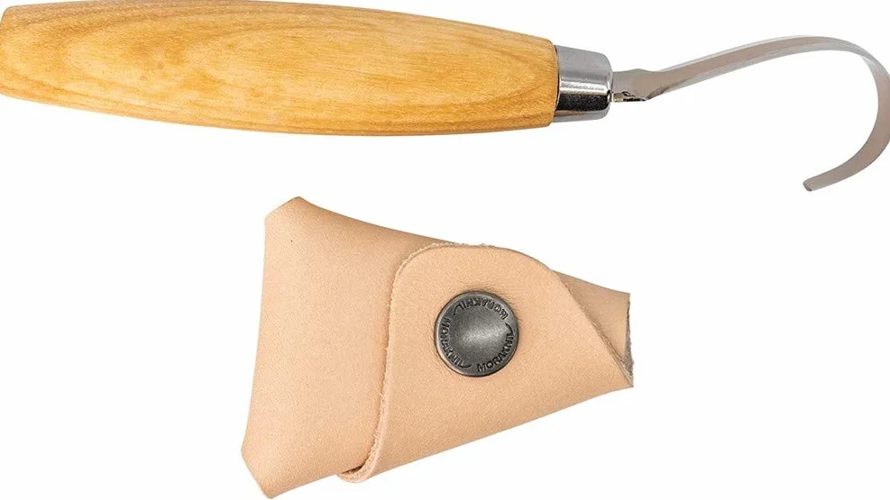 Morakniv Hook Knife 164 Right | 13385 | Spelucchino in acciaio inox, coltello da intaglio con manico in legno di betulla, coltello affilato per bricolage, decorazione, arte