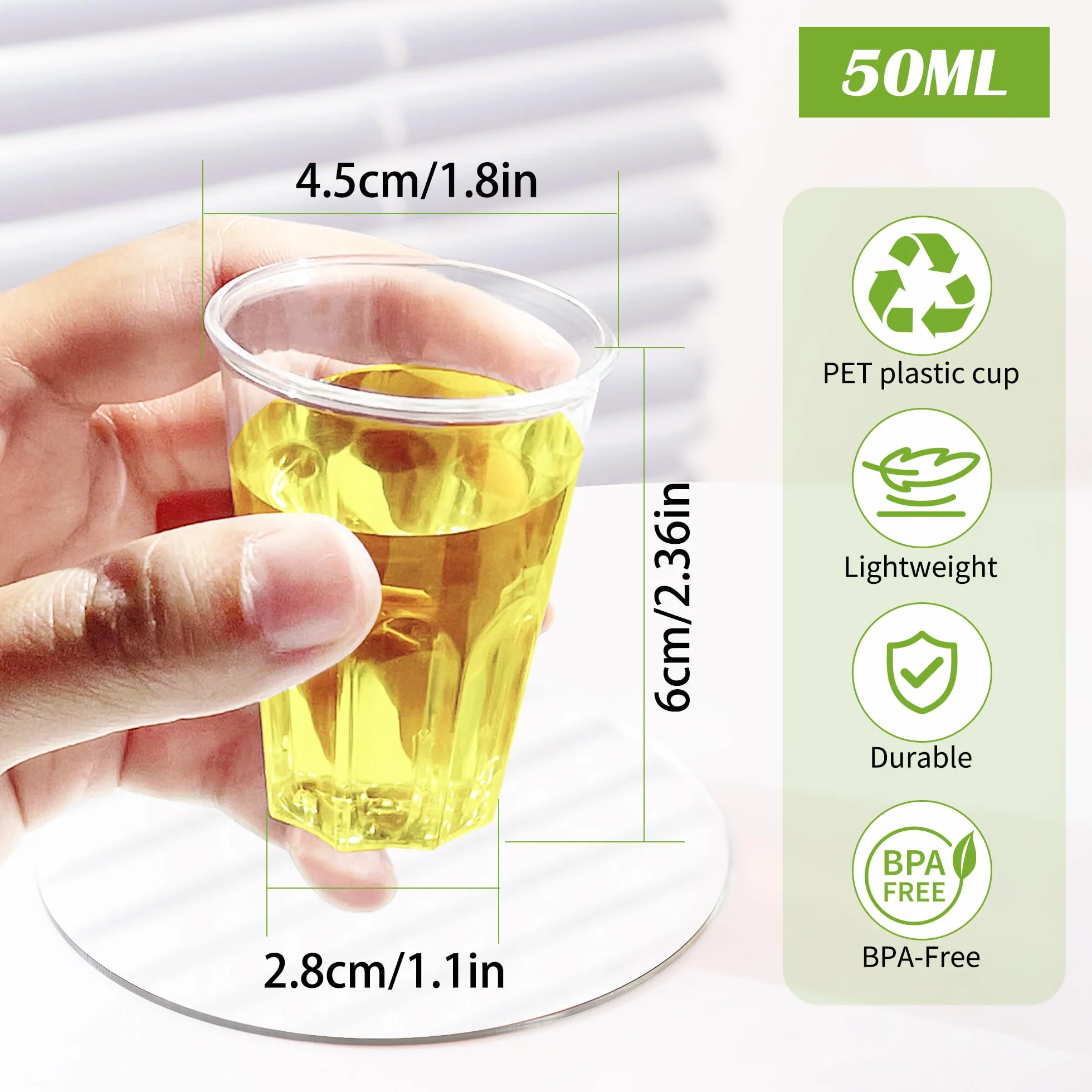 Bicchierini da liquore in plastica PS 50 ml trasparente per feste matrimoni picnic 60 pezzi