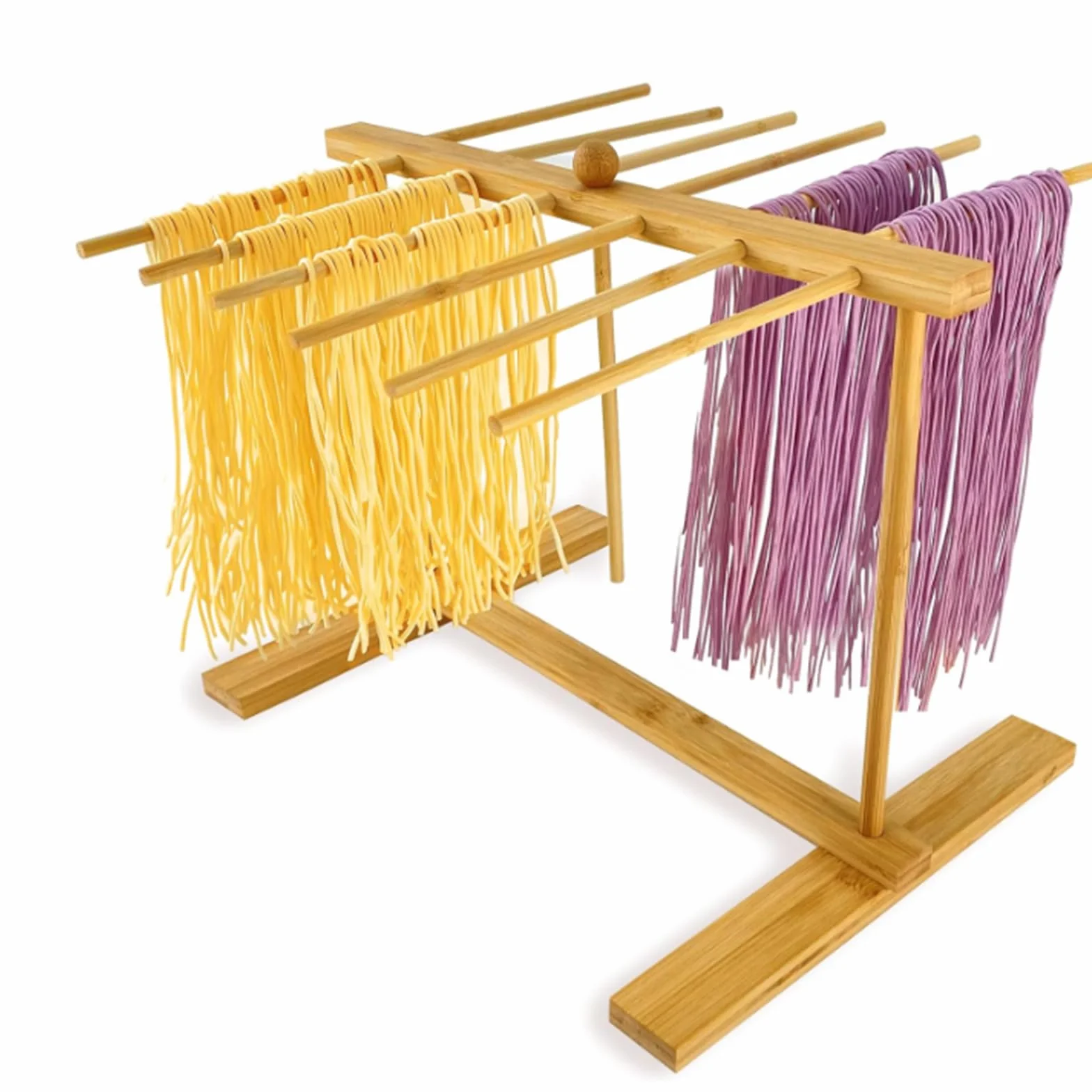 Porta Pasta Fresca con 12 aste Asciuga Pasta，asciuga Pasta Fresca，stendi Pasta Fresca，Facile da Pulire, risparmia Spazio