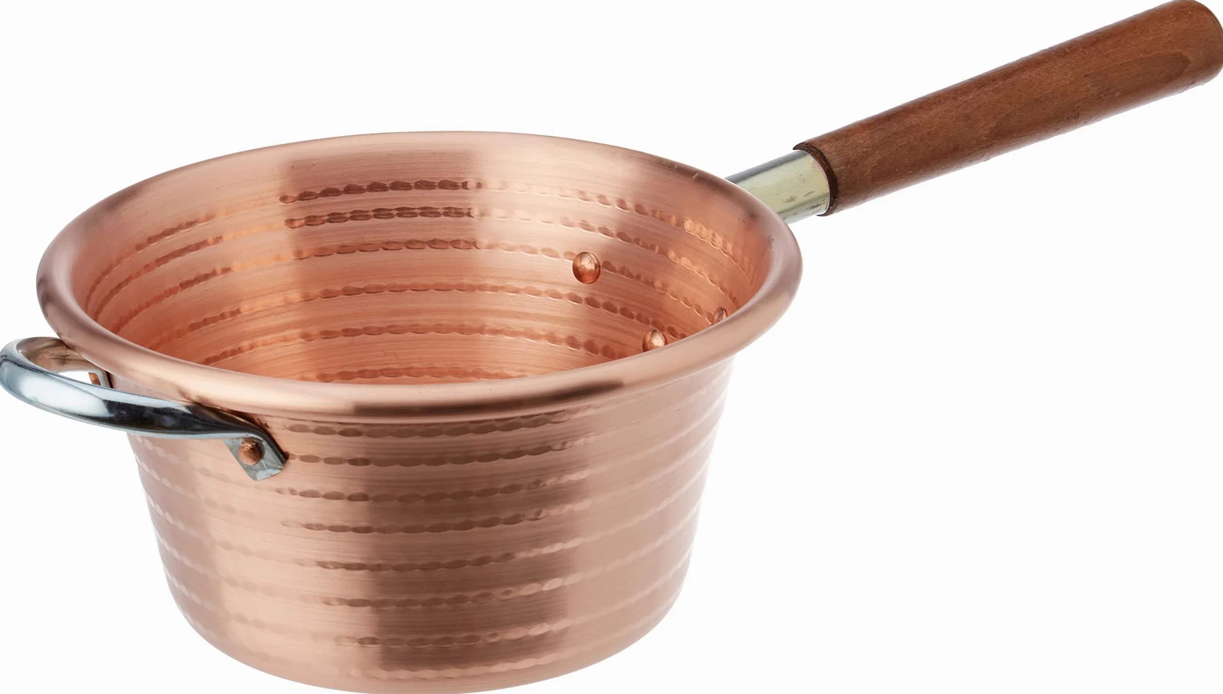 Pentole Agnelli COCM65M24 Paiolo con Manico in Legno, Rame, 24 cm