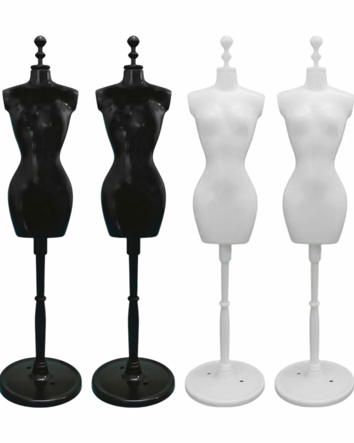 Manichino da Sartoria Femminile per Bambole LEEQ 4pcs con Supporto Display Modello per Casa delle Bambole Fai da Te