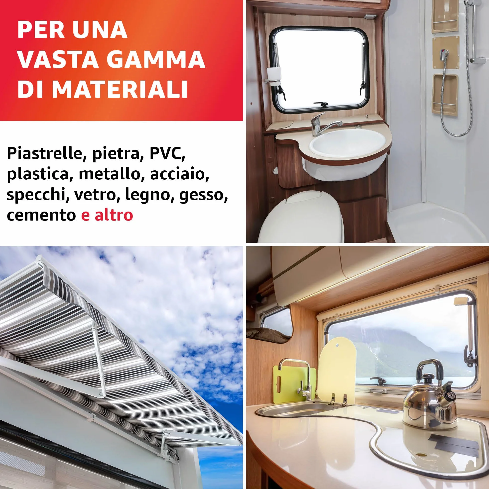 EVERGLUE Caravan Glue 1K MS Polymer adesivo extra forte UV resistente 440 g cartuccia