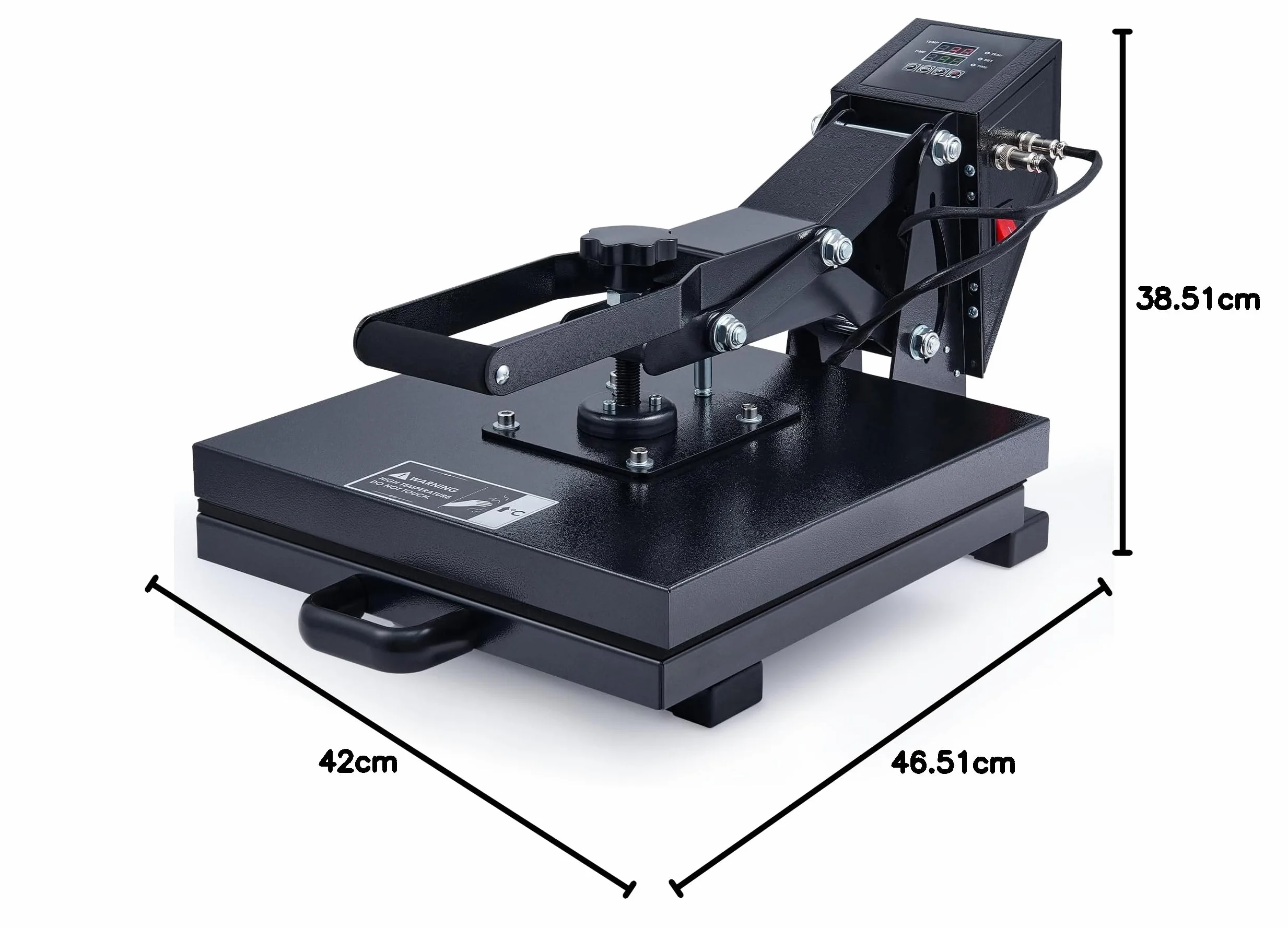 CREWORKS Pressa a Caldo 38x38cm 1400W Doppio Tubo di Riscaldamento Controllo Digitale Termopressa per Magliette