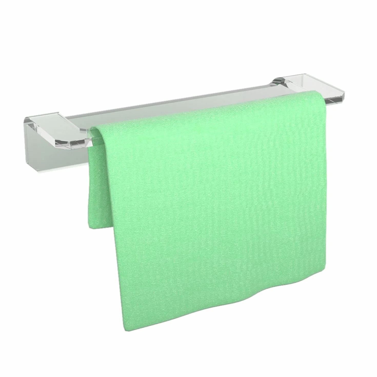 Porta Asciugamani Bagno Adesivo Vetro Acrilico Trasparente - Portasalviette Senza Foratura