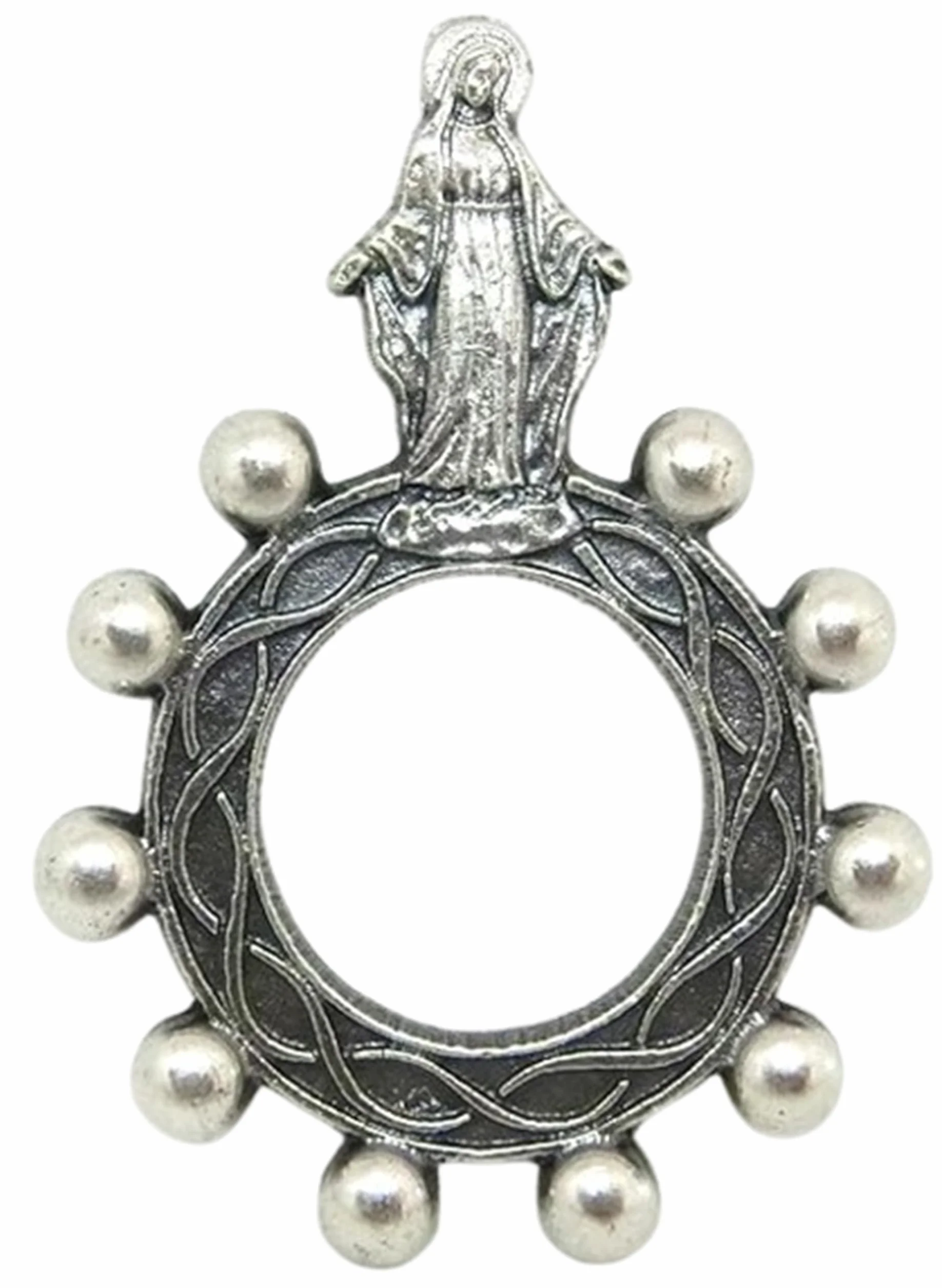 GTBITALY 90.124.30 002 rosario da dito decina preghiera madre maria miracolosa originale argento