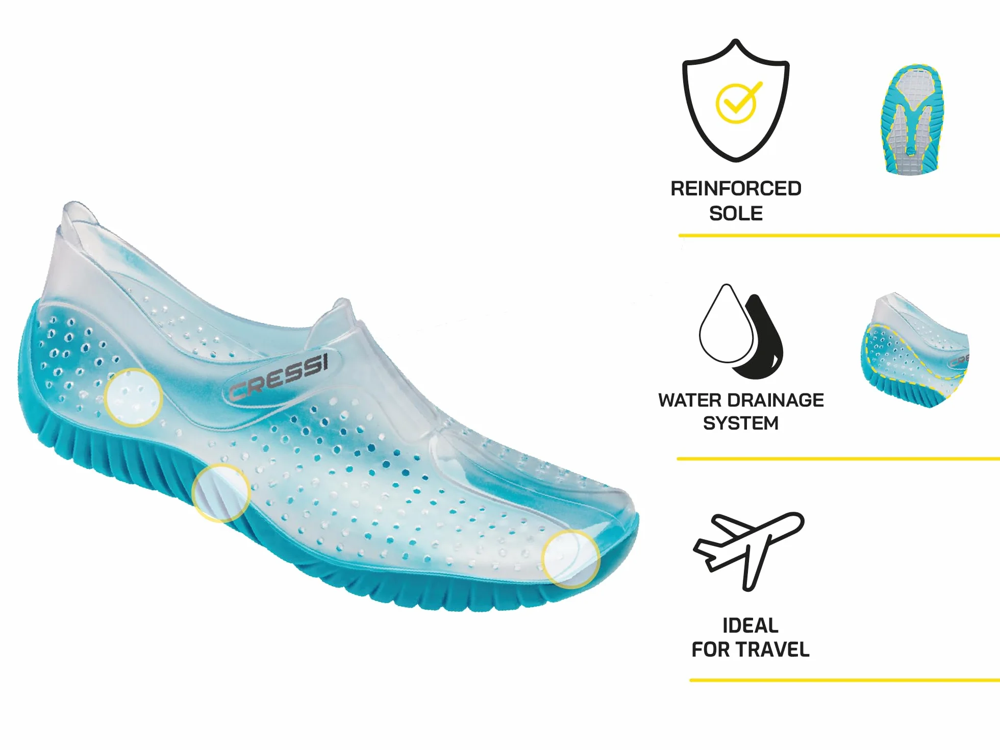 Cressi Water Shoes Scarpette Sportive Acquatiche Acquamarina 23/24 EU
