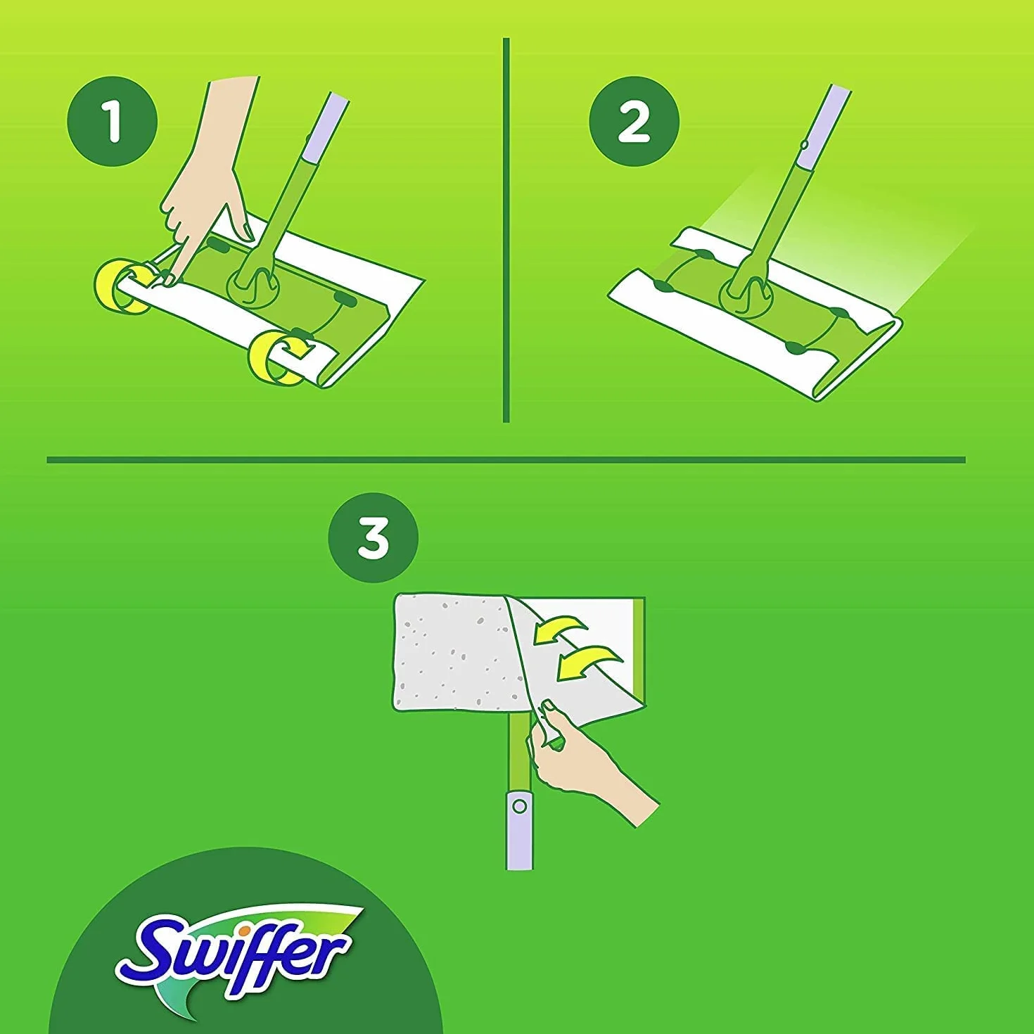 Swiffer Panni Di Ricambio Per Scopa 48 Pezzi, Cattura Polvere Sporco Peli