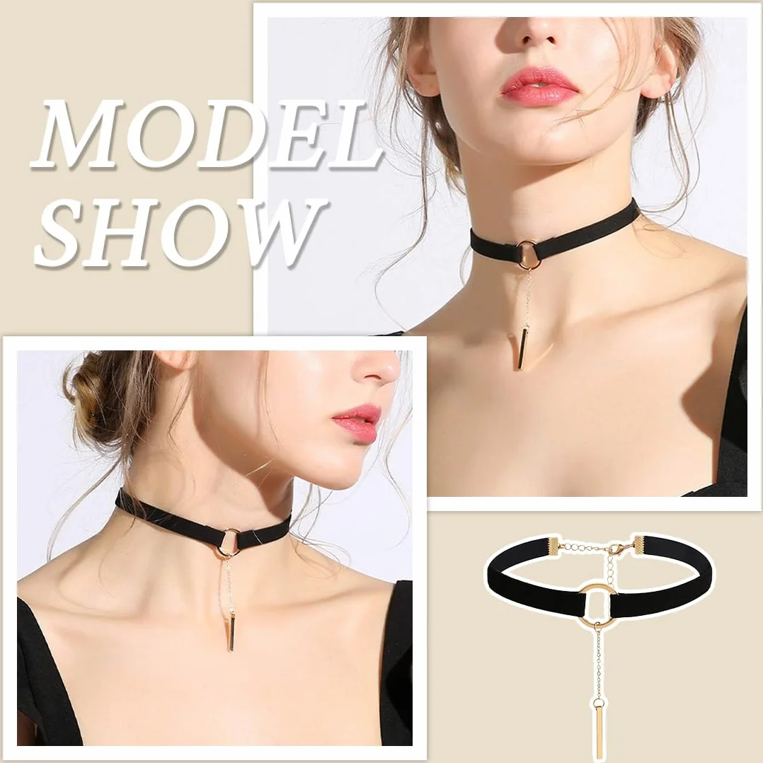 JEYORZY Gotico Collare 8 PCS Girocollo Collane Set Moda in Velluto Elasticizzato Chocker Vintage Regolabile