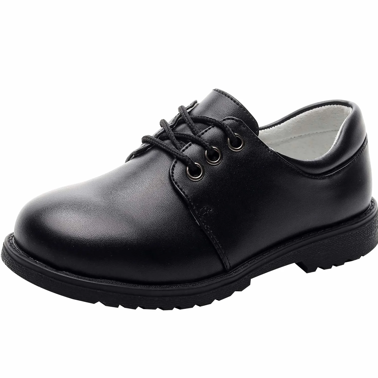 rismart Ragazzi Punta Rotonda Oxfords Formale Vestito Scuola Scarpe Stringate Basse