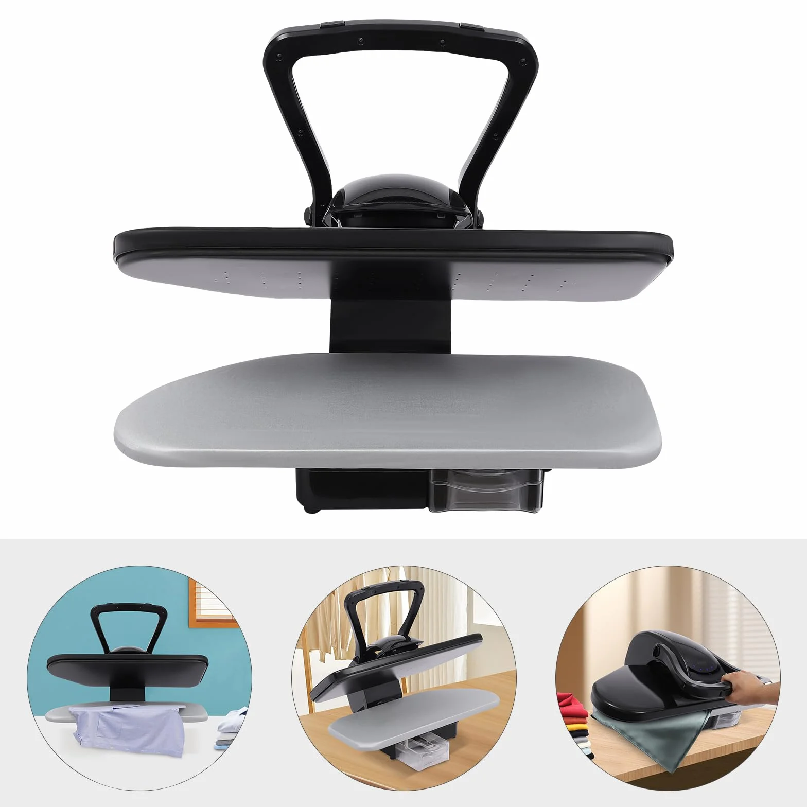 Pressa a vapore intelligente 2200 W digitale pressa a vapore con touch screen, 5 modalità (nylon, seta, lana, cotone, lino), 4 minuti di tempo di riscaldamento (nero)