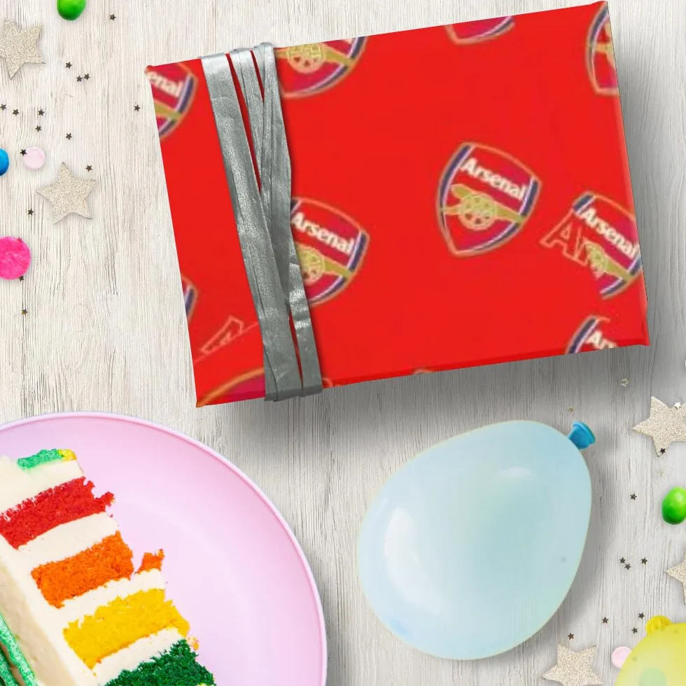Carta regalo ufficiale Arsenal 2 fogli 2 etichette confezione regalo