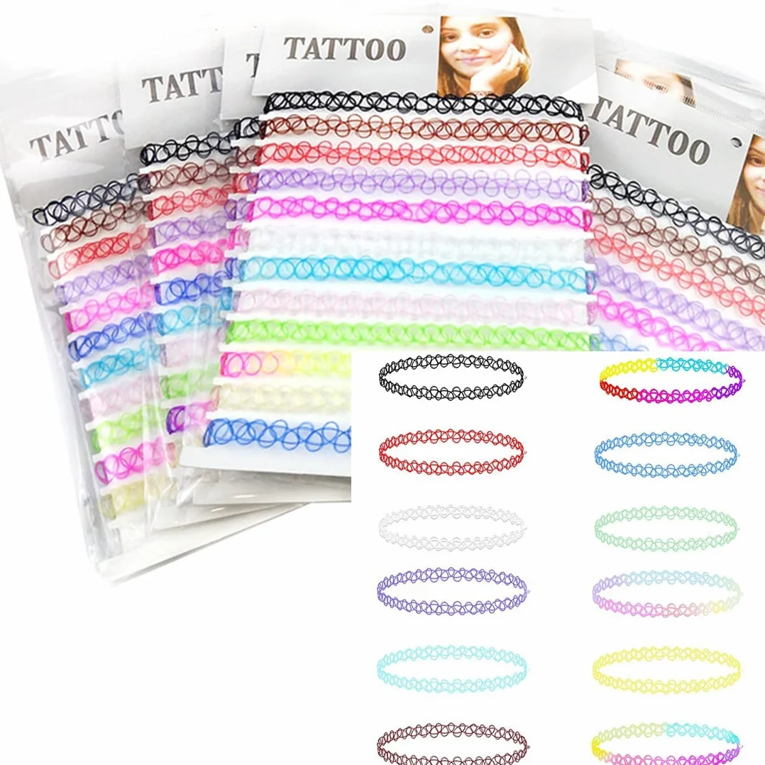 Collana girocollo elastica arcobaleno gioielli moda per bambini donne gomma plastica