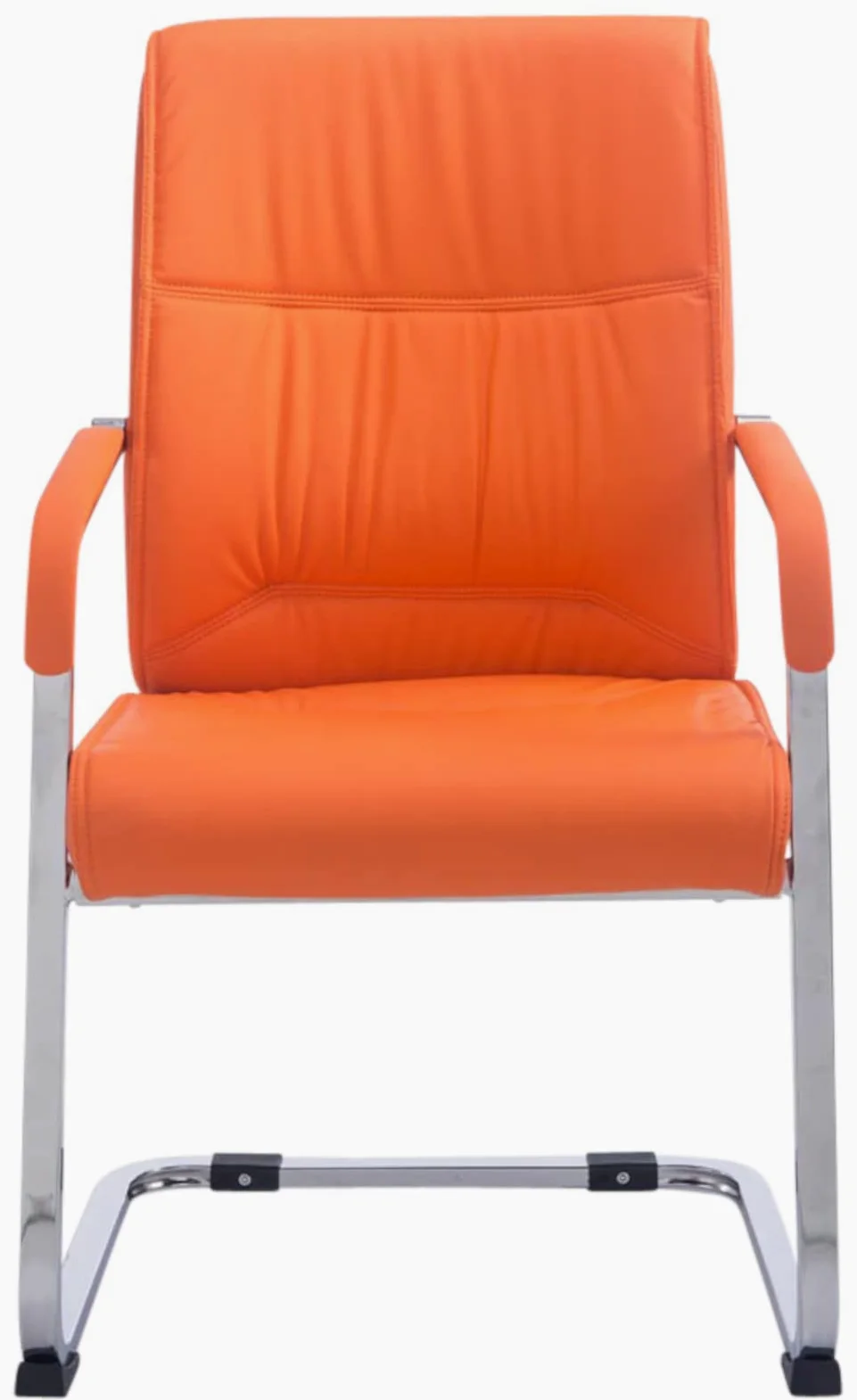 CLP Set Di 2 Sedie Da Conferenza A Sbalzo XXL Anubis Con Rivestimento In Similpelle I Easy Care Con Braccioli, Colore:arancione