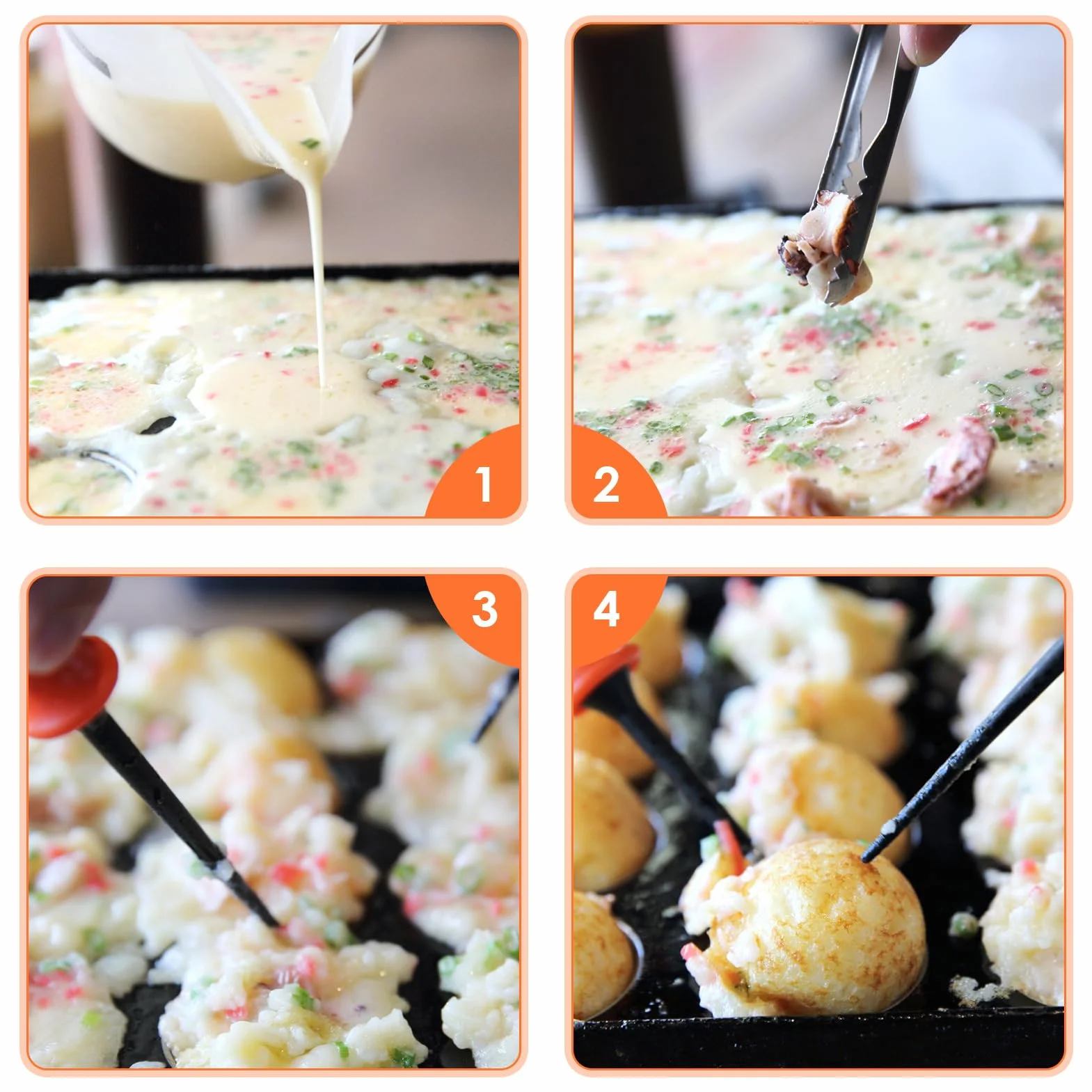Macchina per Takoyaki Elettrica 18 Griglie Teglia per Polpo Palla Fai da Te Colazione
