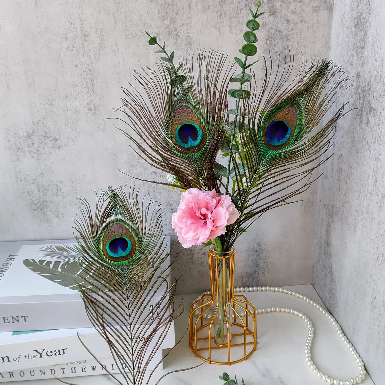 THARAHT 12pcs Peacock Feather Naturale 10-12 Pollici 25-30cm per Craft Vase Decorazione Piume di Pavone