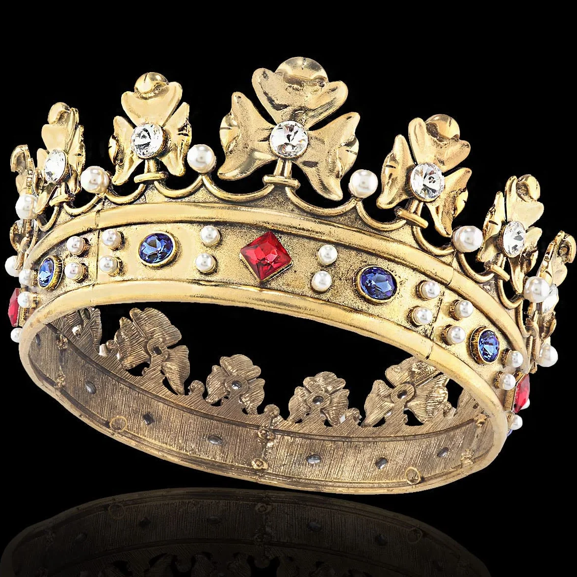Corona Reale Barocca da Uomo in Metallo Principe Accessori per Capelli Cosplay