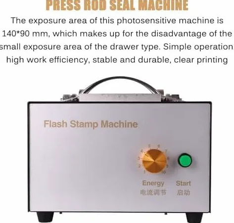 Macchina per timbri a flash manuale, autoinchiostrante, con manopola energetica regolabile, per timbri di cartoni animati e matrimoni, dimensioni dell'esposizione 140 x 90 mm