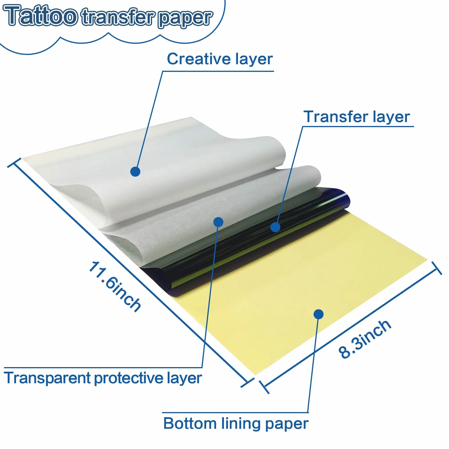 50 Fogli Carta Stencil Tattoo, A4 Carta Stencil Per La Pratica Del Tatuaggio, Il Design A4 Strati Può Copiare Una Varietà Di Modelli Per Il Trasferimento Del Disegno Del Tatuaggio C.