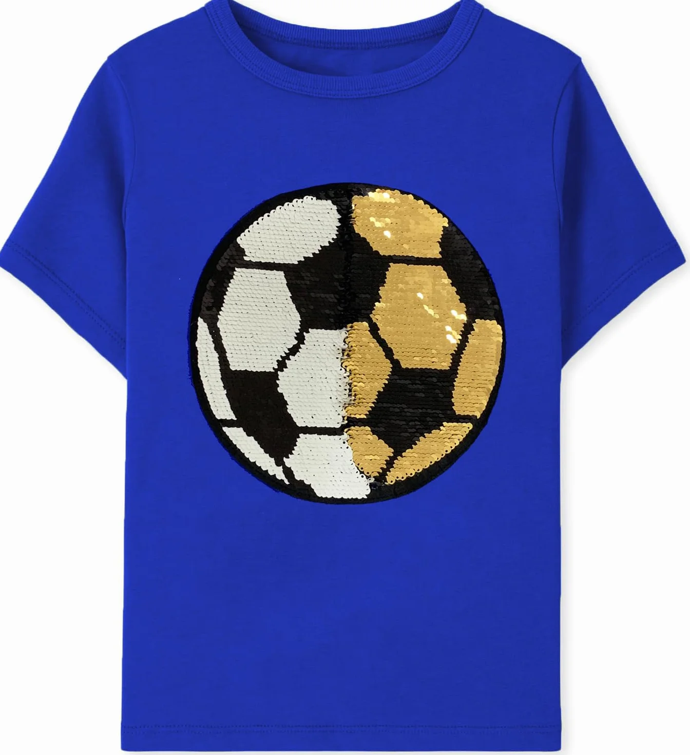 T-Shirt per Bambini con Paillettes in Cotone a Maniche Corte con Stampa, Adatta per Ragazzi e Ragazze dai 3 ai 9 Anni