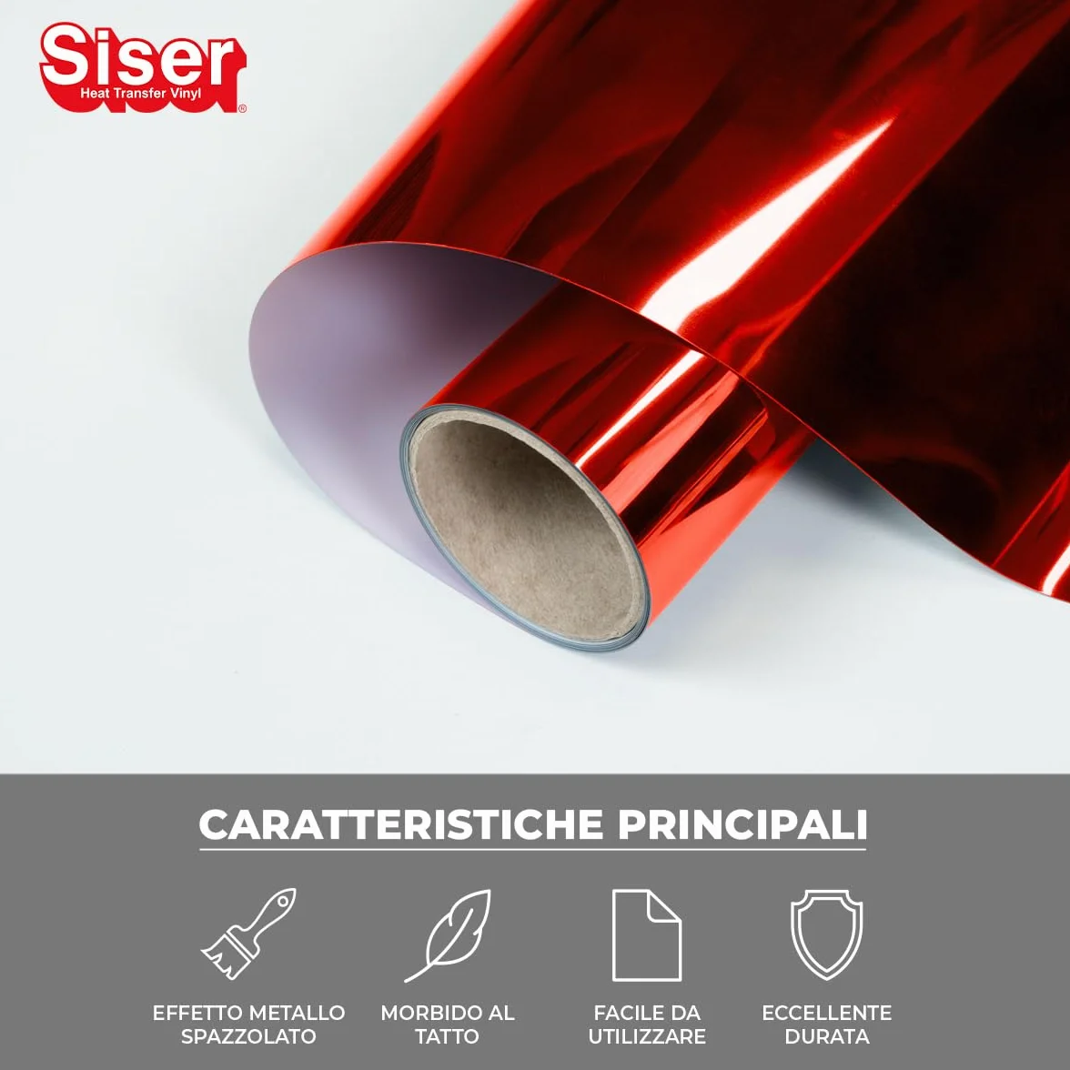 Siser Metal Red Rosso Vinile Termotrasferibile Metallizzato 30cm x 0,5mt