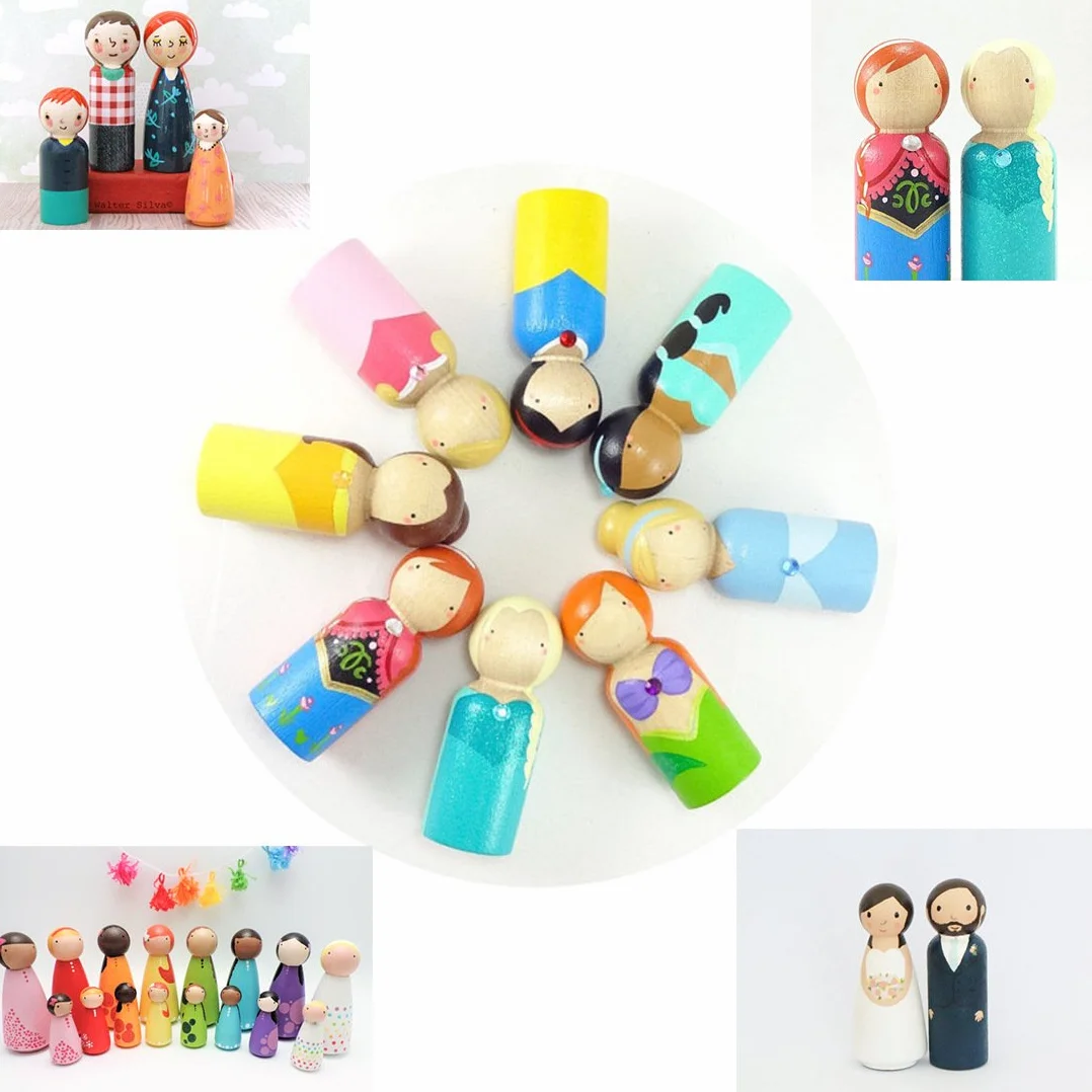 LUUFAN 20 bambole in legno da 65 mm, non rifinite, femminile, maschile, corpi vuoti, per fai da te, artigianato, feste di nozze (confezione da 20)