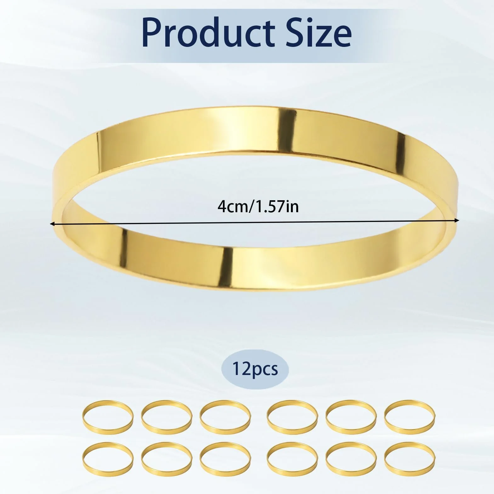 12 pezzi portatovaglioli in oro in metallo, eleganti portatovaglioli rotondi per matrimoni, Natale, decorazioni da tavolo in acciaio inox, per cene, anniversari, feste, cene