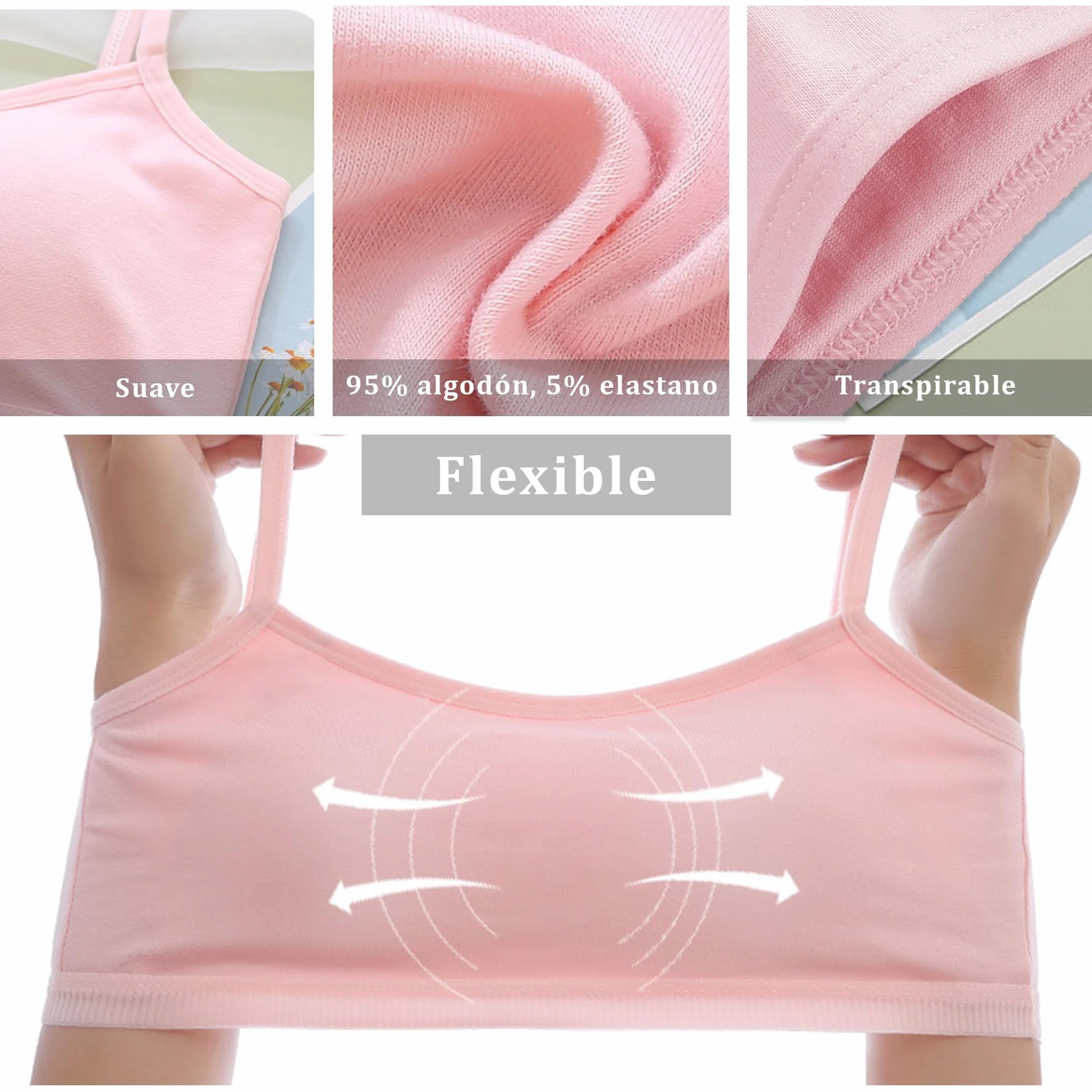 Channo Reggiseno Basic Cotone Ragazza Senza Ferretto Imbottiture Rimovibili