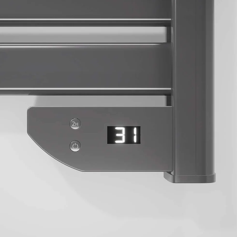 Cecotec Scaldasalviette riscaldato a risparmio energetico 9050 Asciugamano doppio in acciaio inox 500 W, IP24 2 modalità, timer, display LED, design moderno, kit di installazione