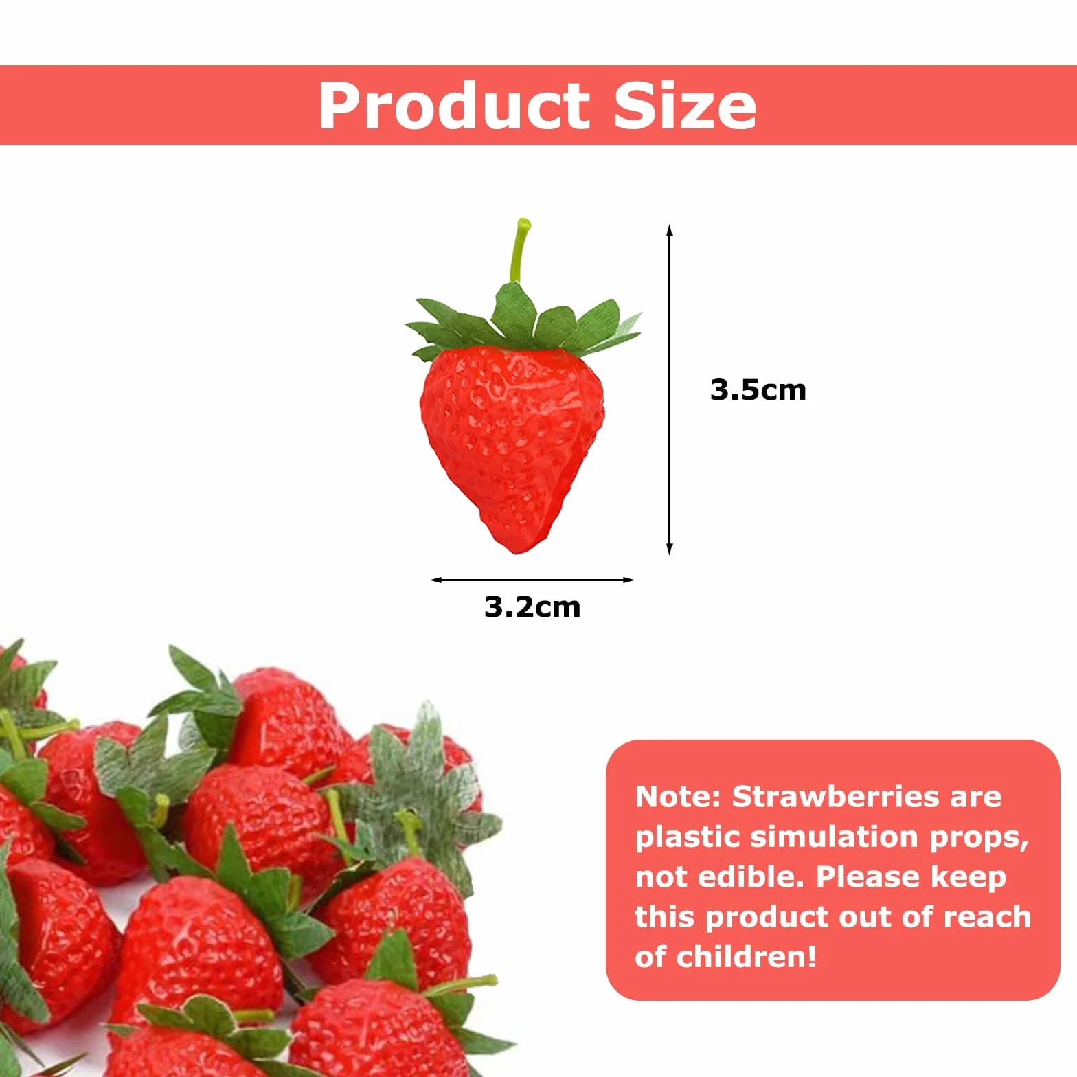 Fragola Artificiale Finta 30 Pezzi, Fragole Realistiche Rosse di Plastica per Decorazione Casa Cucina