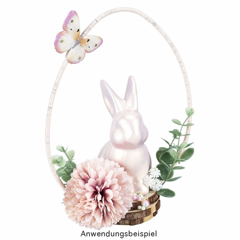 Ideen mit Herz Figura decorativa coniglietto pasquale bianco lucido dolomite 2 pezzi