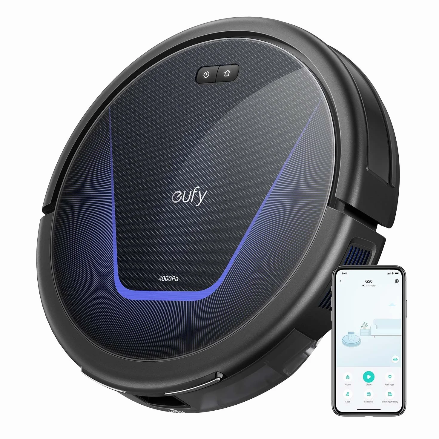 eufy G50 Robot Aspirapolvere 4000 Pa Spazzola Antigroviglio Navigazione Dinamica Ricondizionato
