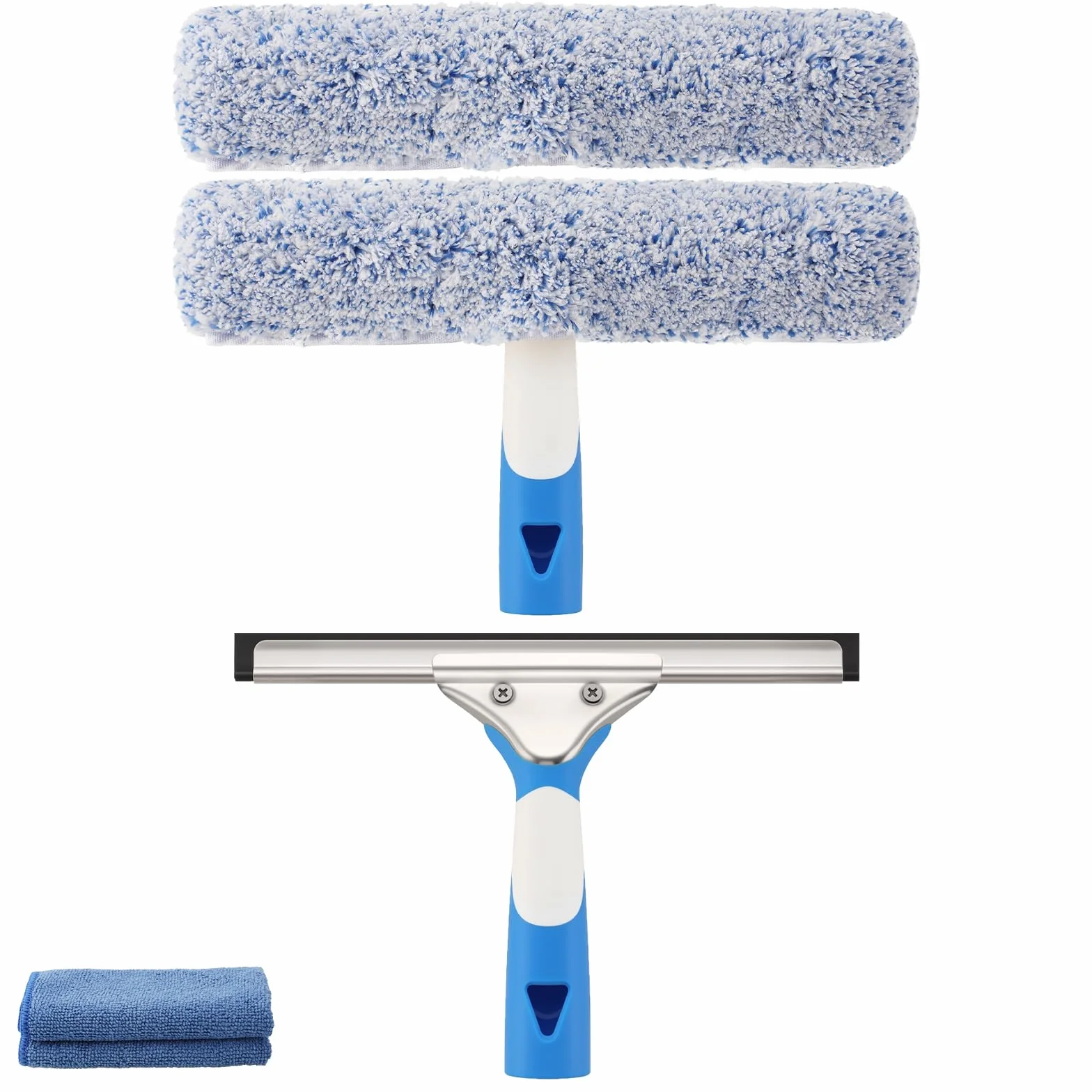 Mitclear Tergivetro in Silicone 25cm, Lavavetri in Microfibra, Acciaio Inox, Kit Pulizia Vetri