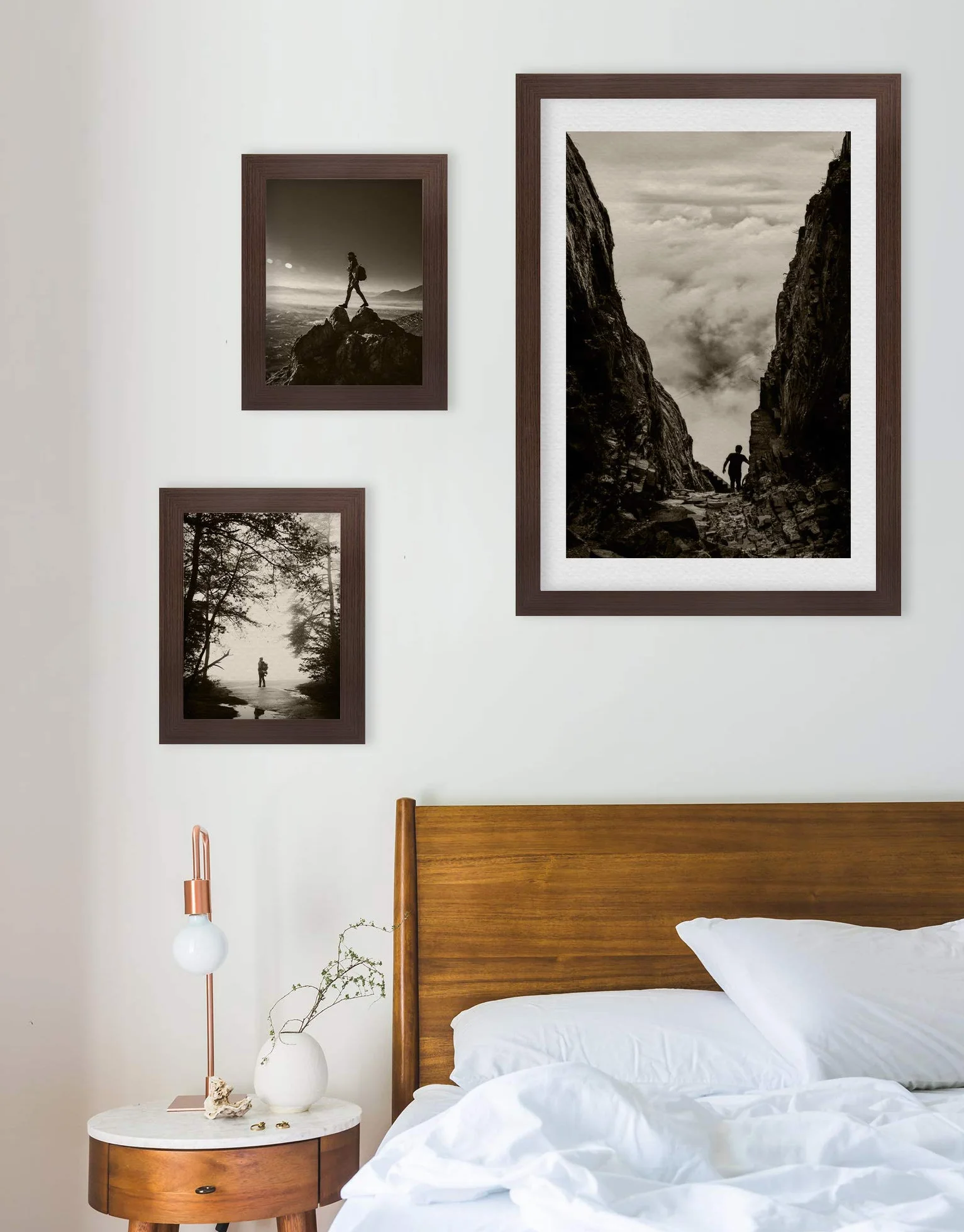 BIRAPA Cornice per foto modello Monaco 50x70 cm Cornice per foto e poster Cornice in legno Rovere scuro - Ottico