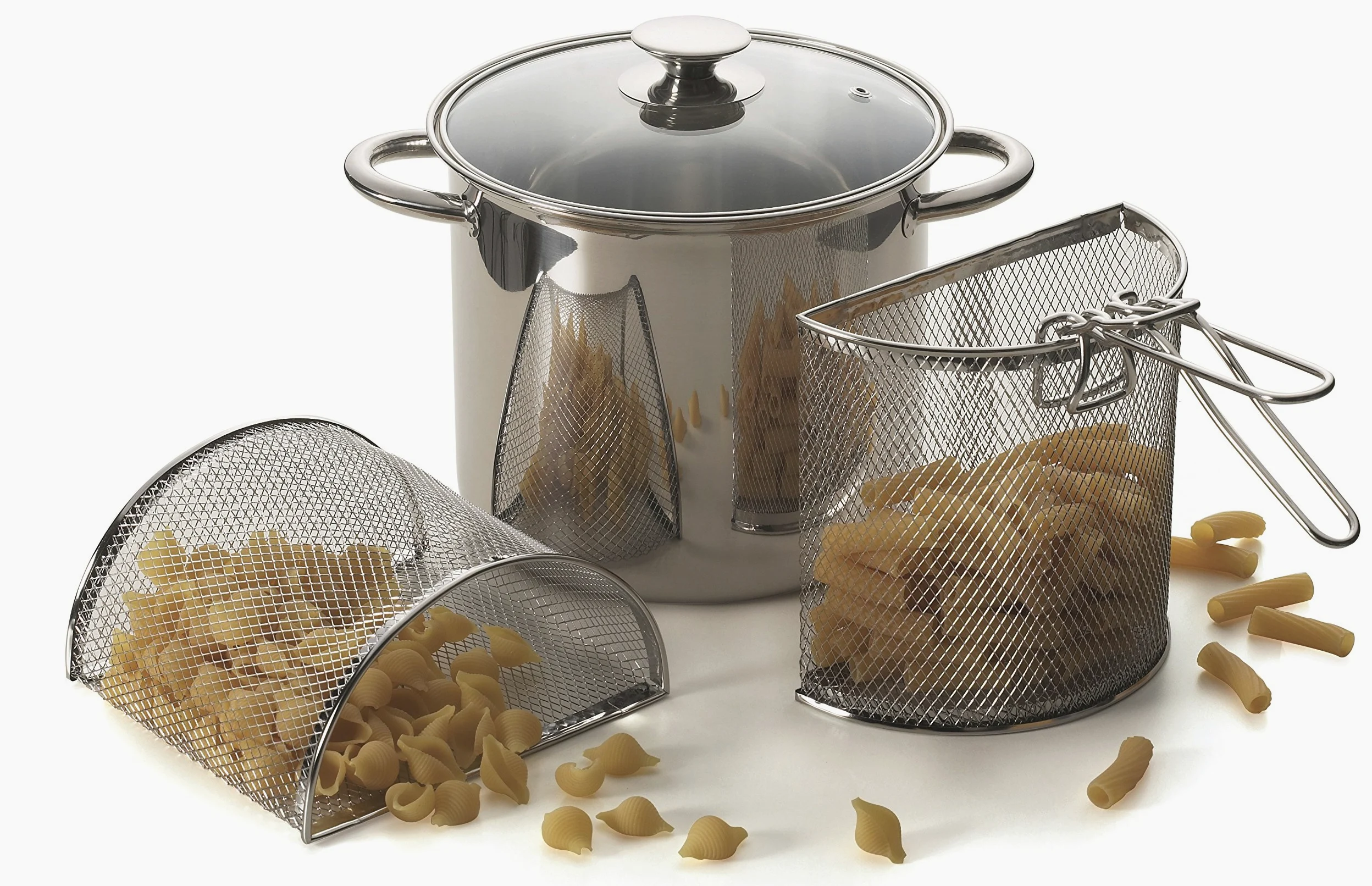 Excelsa 37513 Pasta Mix Pastaiola 5,5 Litri, Acciaio Inox 18/10